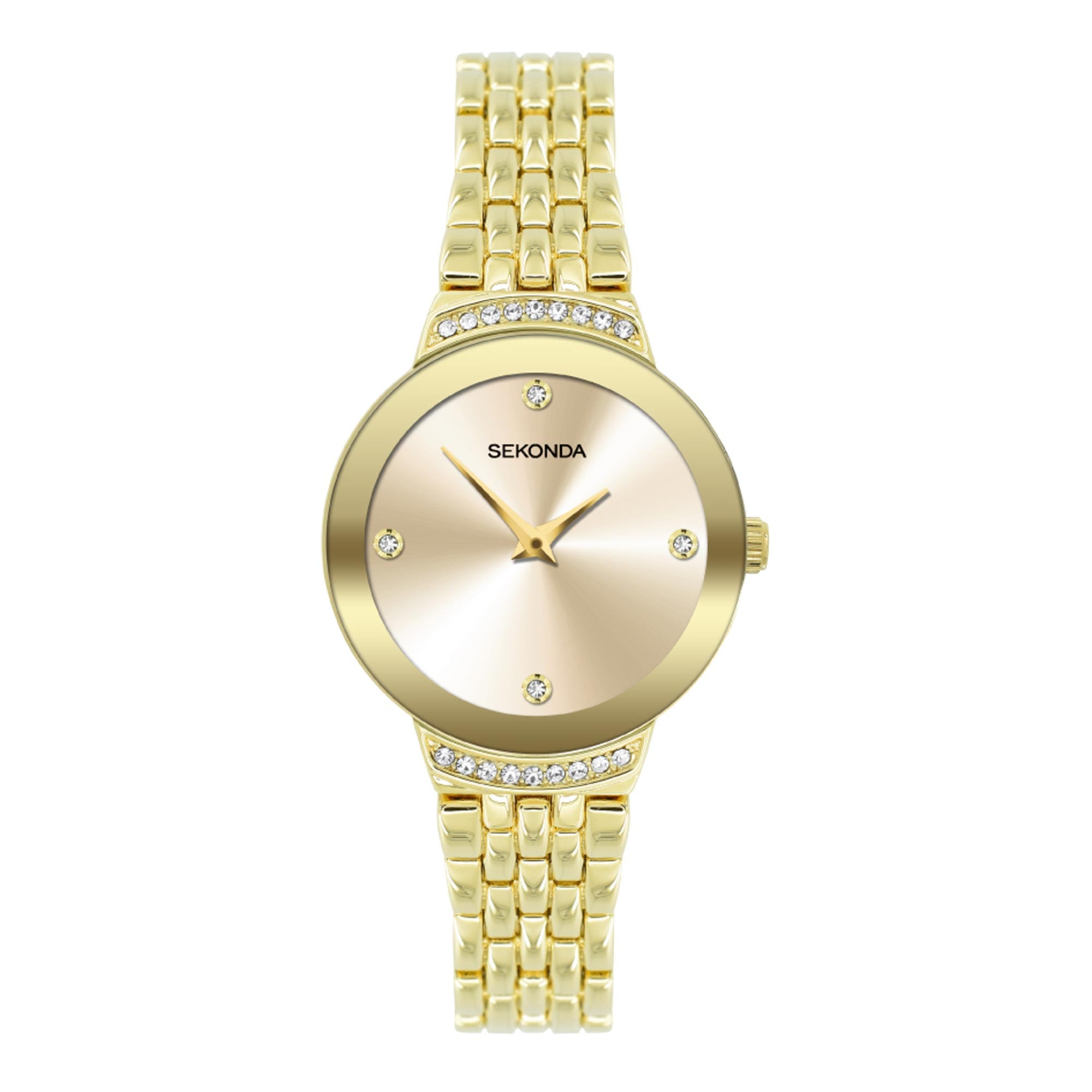 Sekonda Quartz Champagne Dial Gold PVD Bracelet Ladies Watch 40056