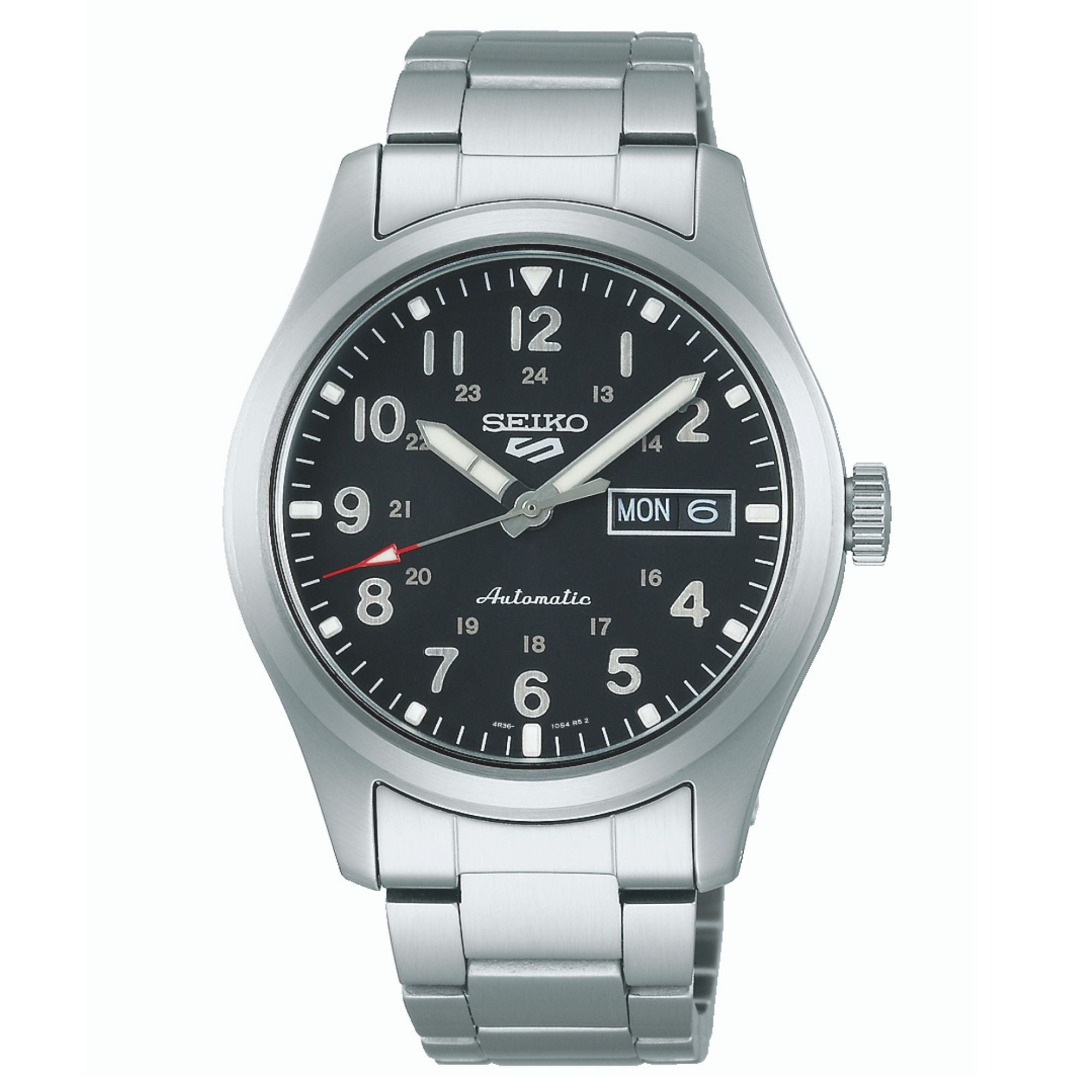 Seiko 5 Sports Military Field Collection Automatic Black Dial Stainless Steel Bracelet Men's Watch SRPG27K1