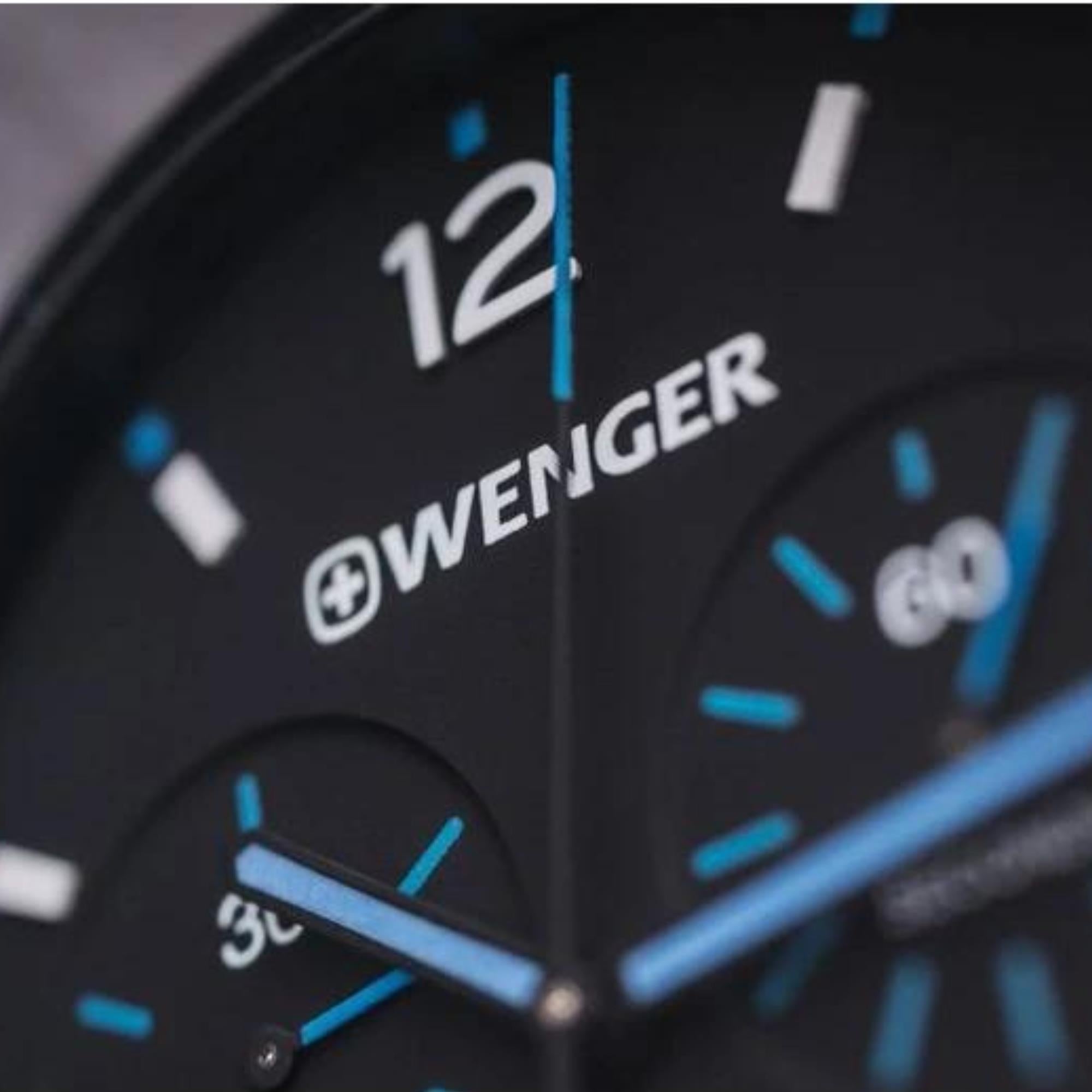 Wenger Urban Metropolitan Chronograph Quartz Black Dial Brown Leather Strap Men's Watch 01.1743.112