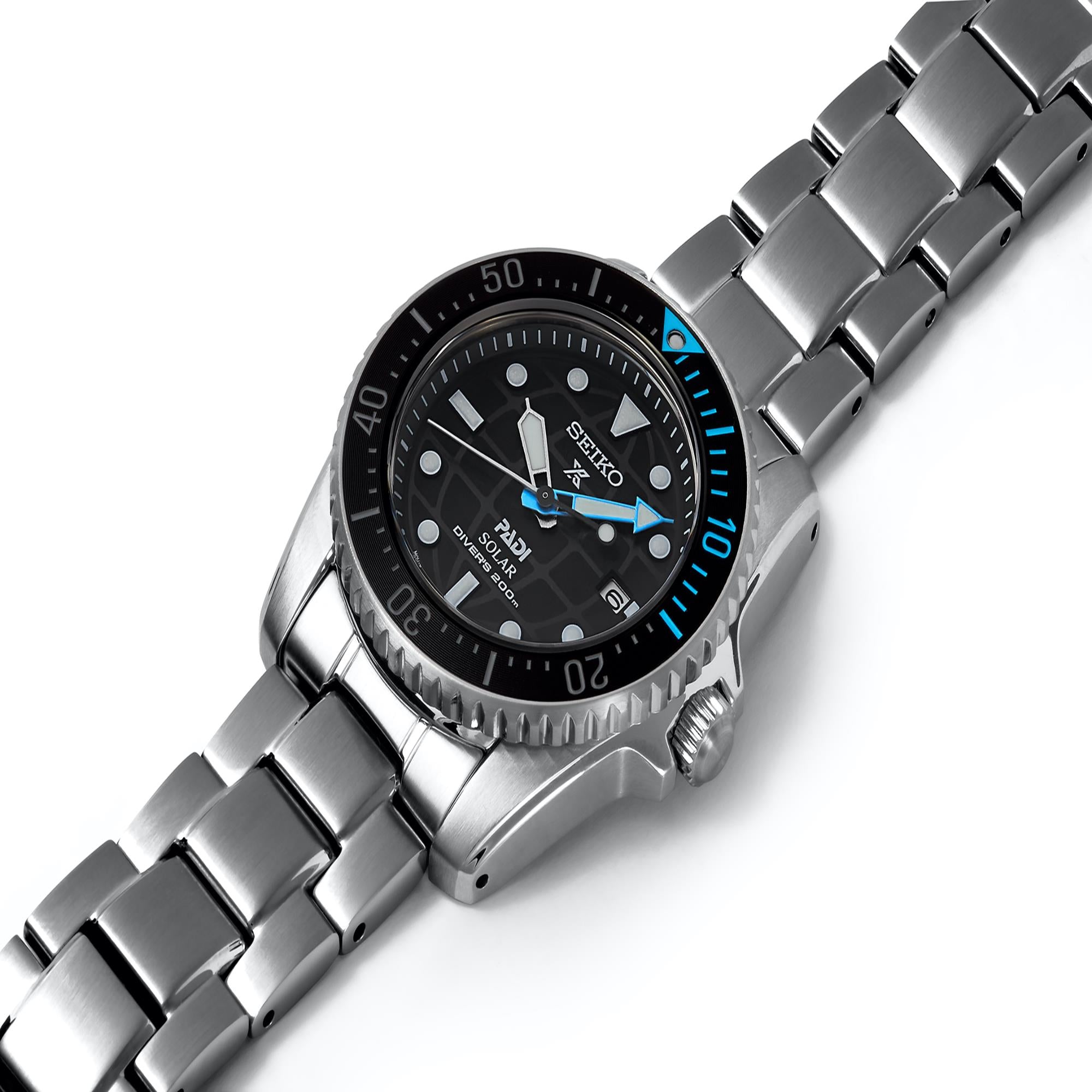 Seiko Prospex PADI Solar Blue Dial Stainless Steel Bracelet Men's Watch SNE575P1