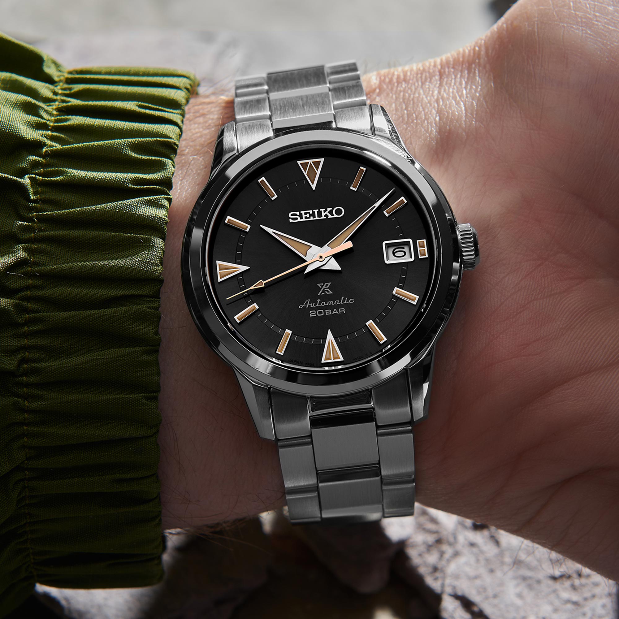 Seiko Prospex 1959 Alpinist Automatic Black Dial Stainless Steel Bracelet Men's Watch SPB243J1