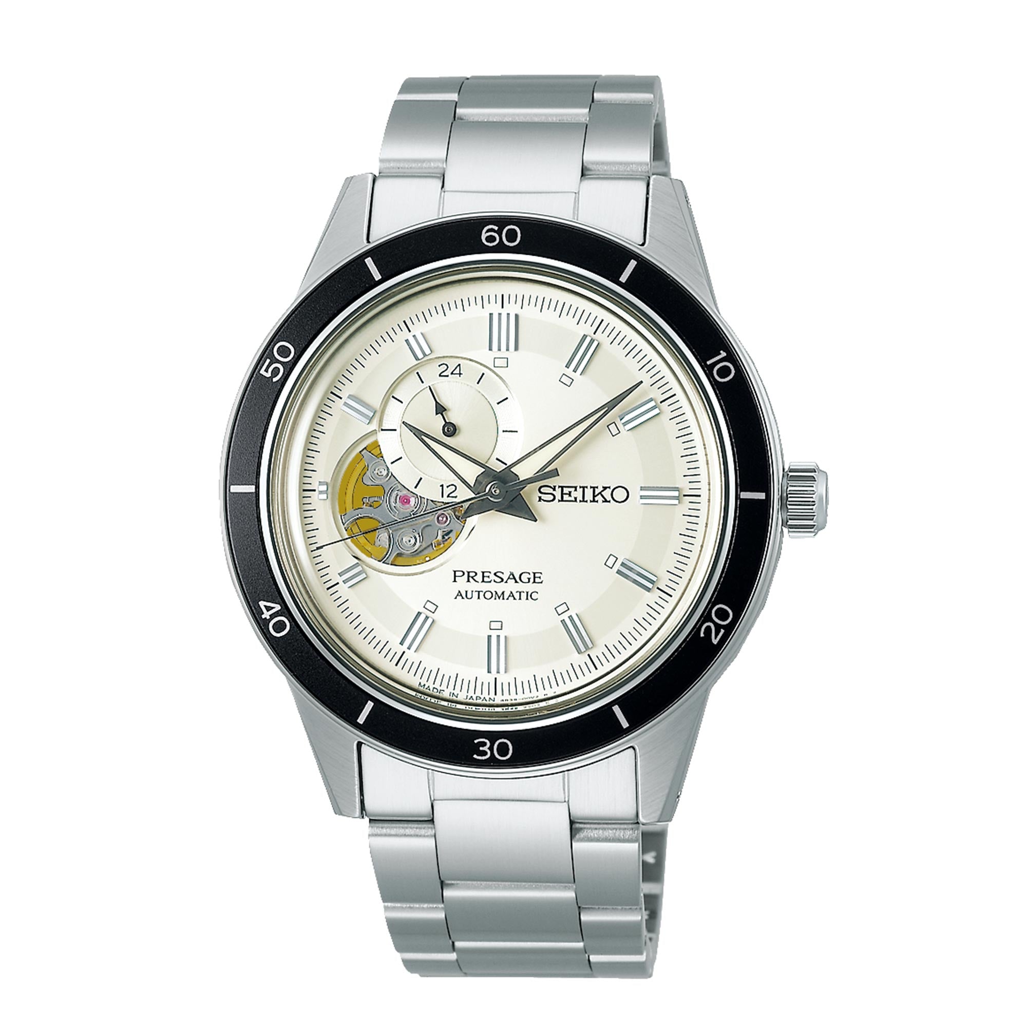 Seiko Presage Style 60's Automatic Silver Dial Stainless Steel Bracelet Men's Watch SSA423J1