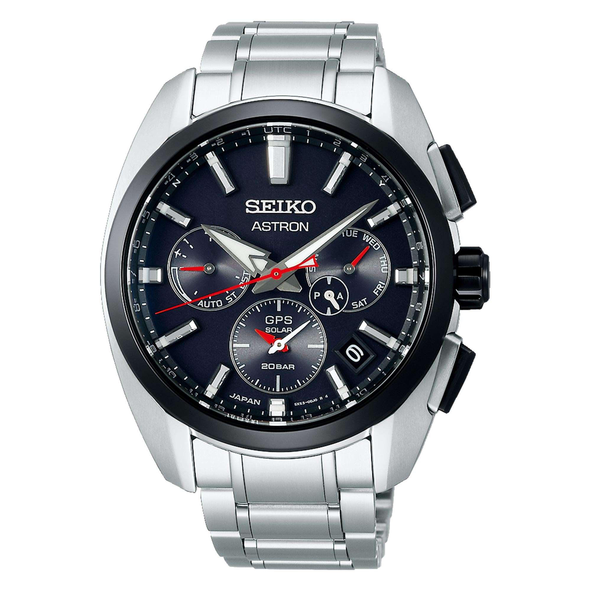 Seiko Astron GPS Solar Black Dial Titanium Bracelet Men's Watch SSH103J1