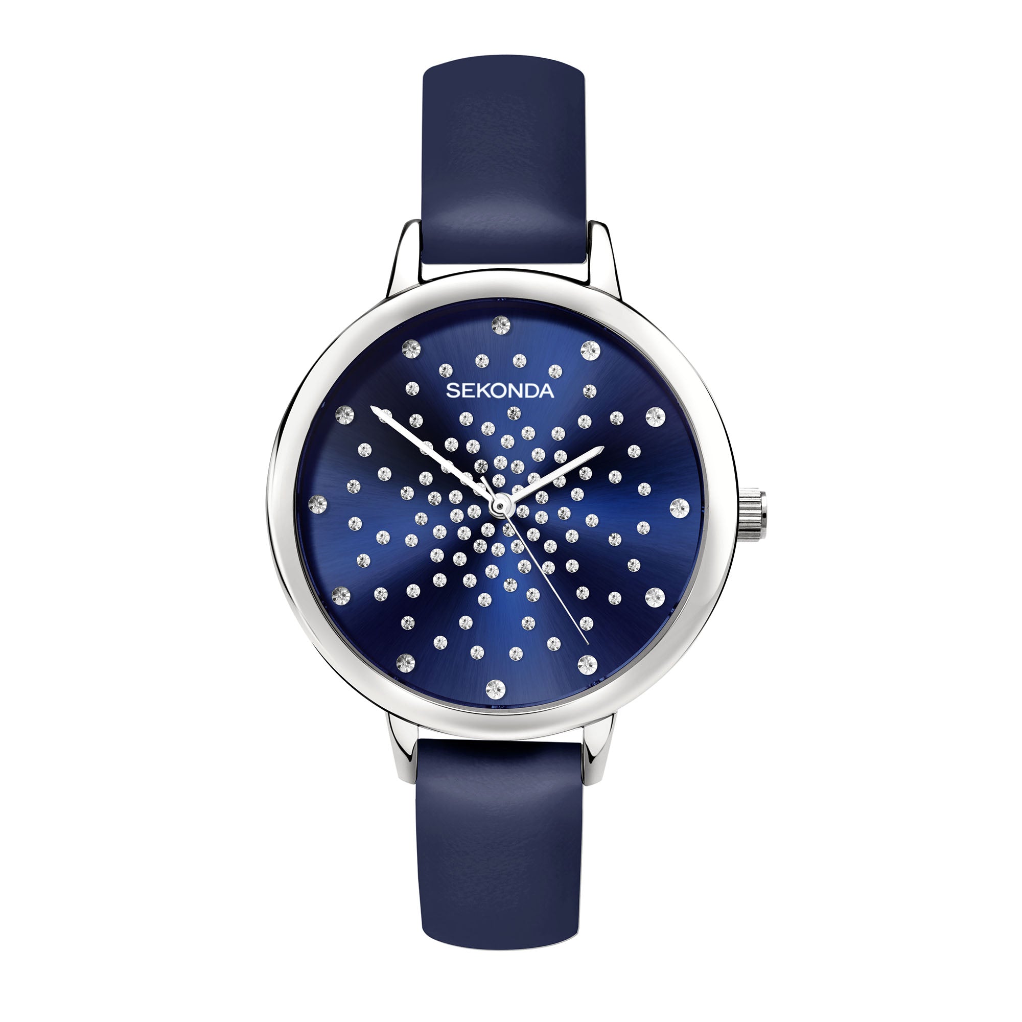 Sekonda Editions Quartz Blue Dial Blue Leather Strap Ladies Watch 2944