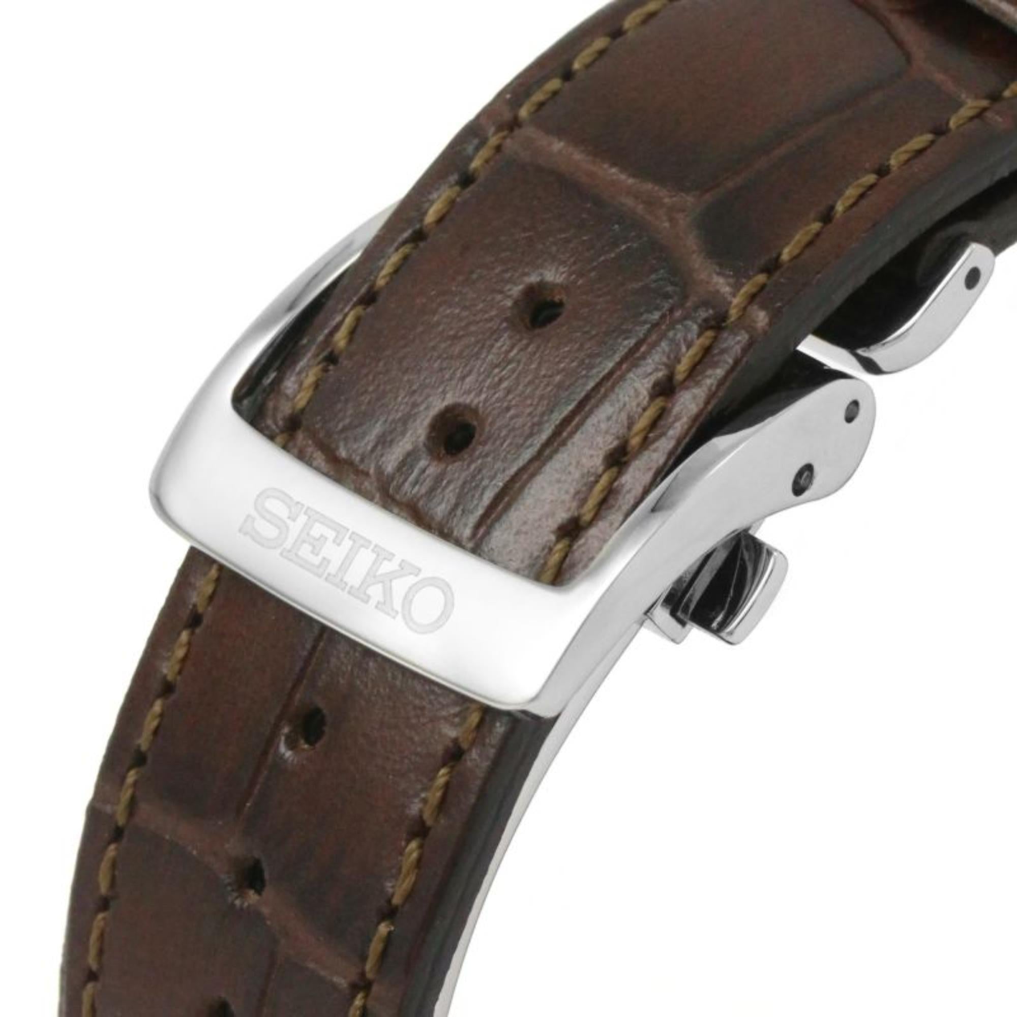 Seiko Presage Cocktail Time Automatic Champagne Dial Brown Leather Strap Men's Watch SSA387J1