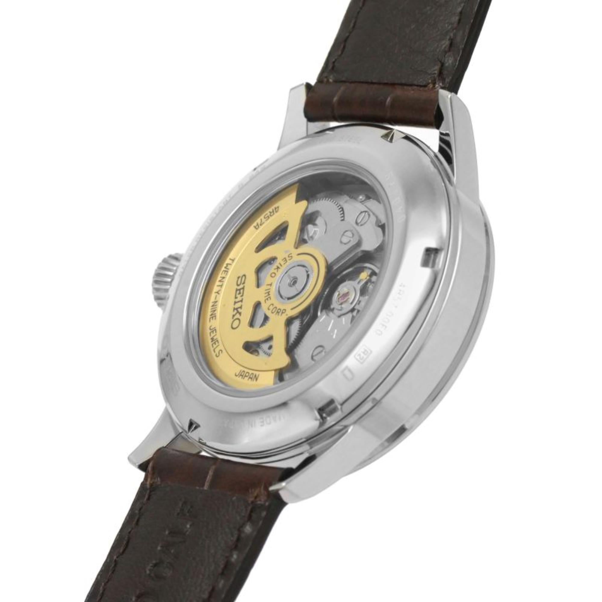 Seiko Presage Cocktail Time Automatic Champagne Dial Brown Leather Strap Men's Watch SSA387J1