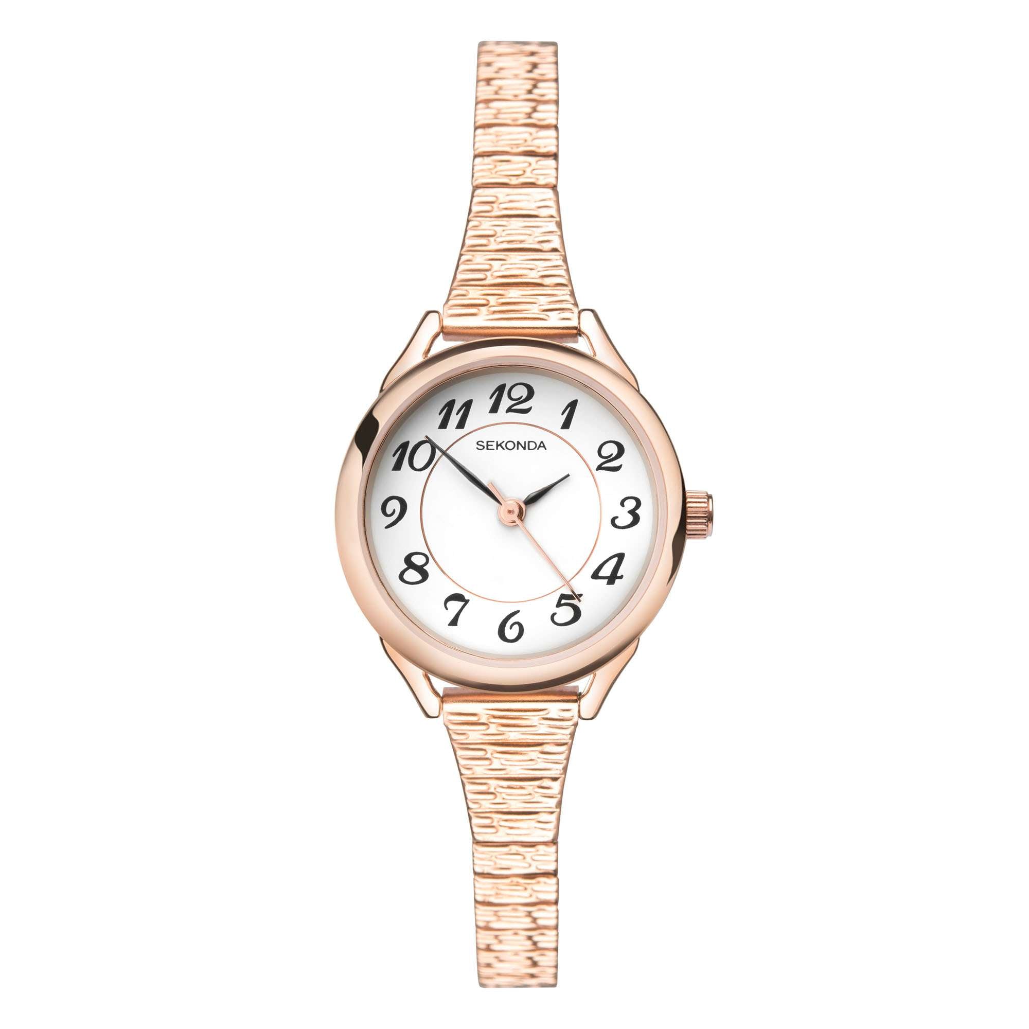 Sekonda Quartz White Dial Expanding Rose Gold PVD Bracelet Ladies Watch 2639