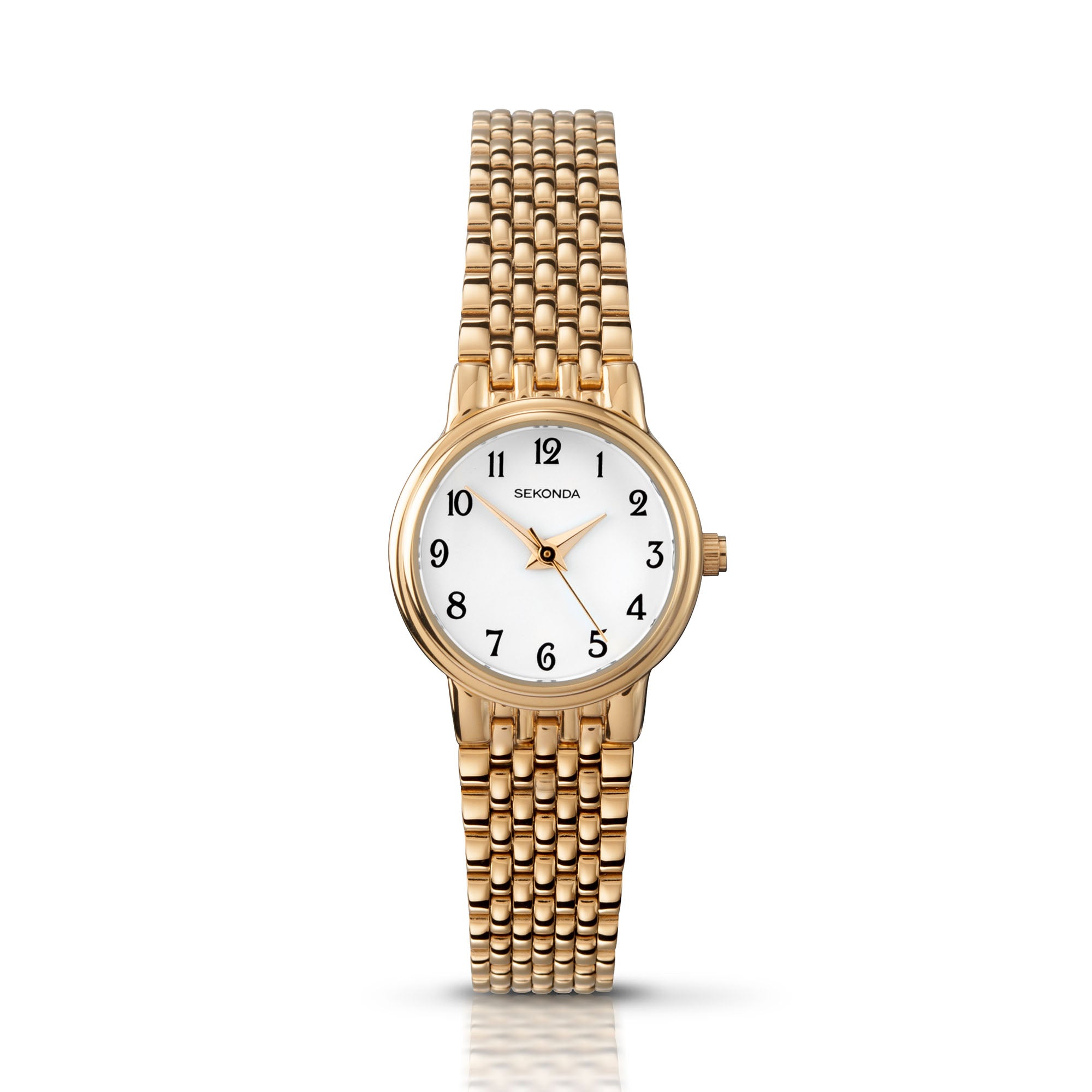 Sekonda Quartz White Dial Gold PVD Stainless Steel Bracelet Ladies Watch 4090.00