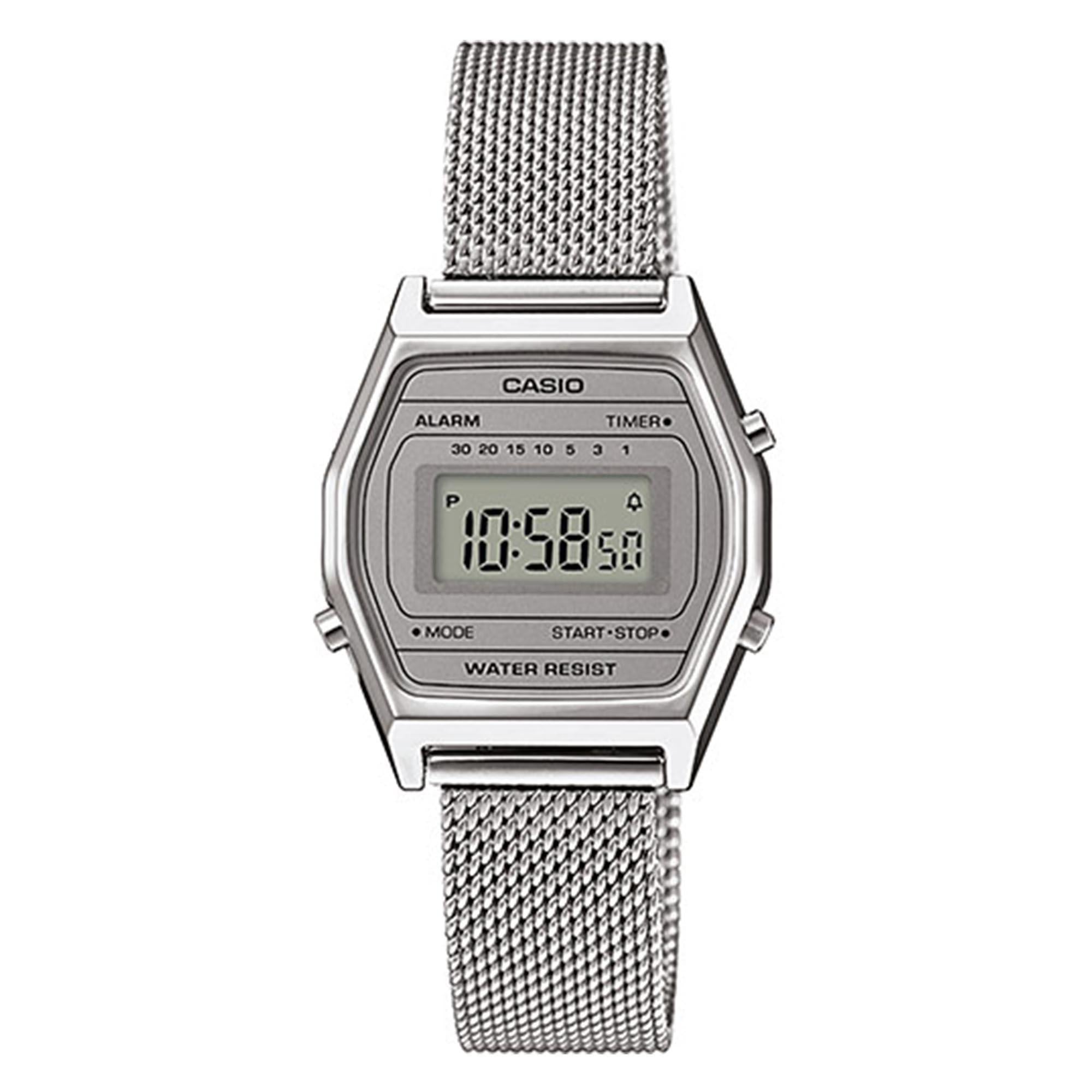 Casio Collection Quartz Silver Dial Steel Milanese Bracelet Unisex Watch LA690WEM-7EF