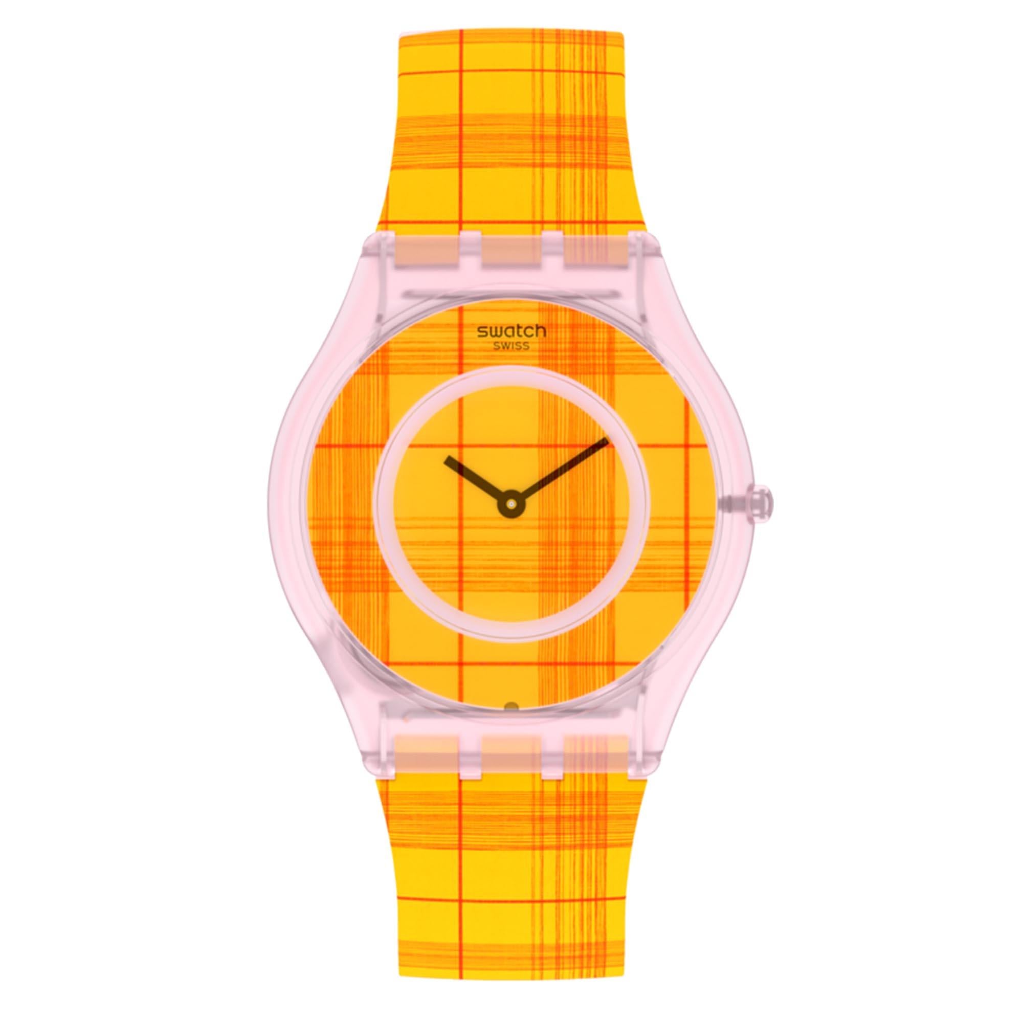 Swatch Supriya Fire Mardas 02 Quartz Orange Dial Silicone Strap Watch SS08Z105