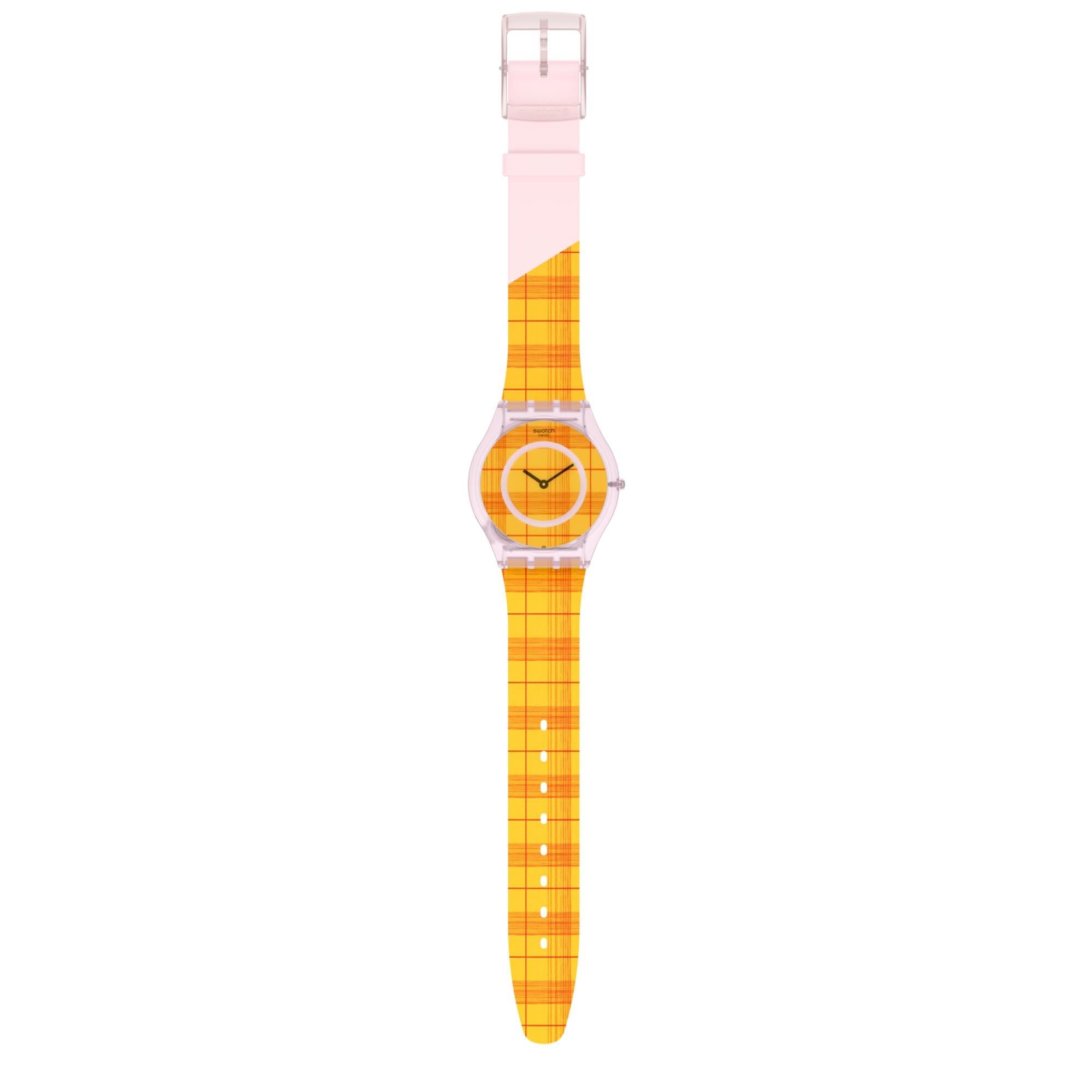 Swatch Supriya Fire Mardas 02 Quartz Orange Dial Silicone Strap Watch SS08Z105