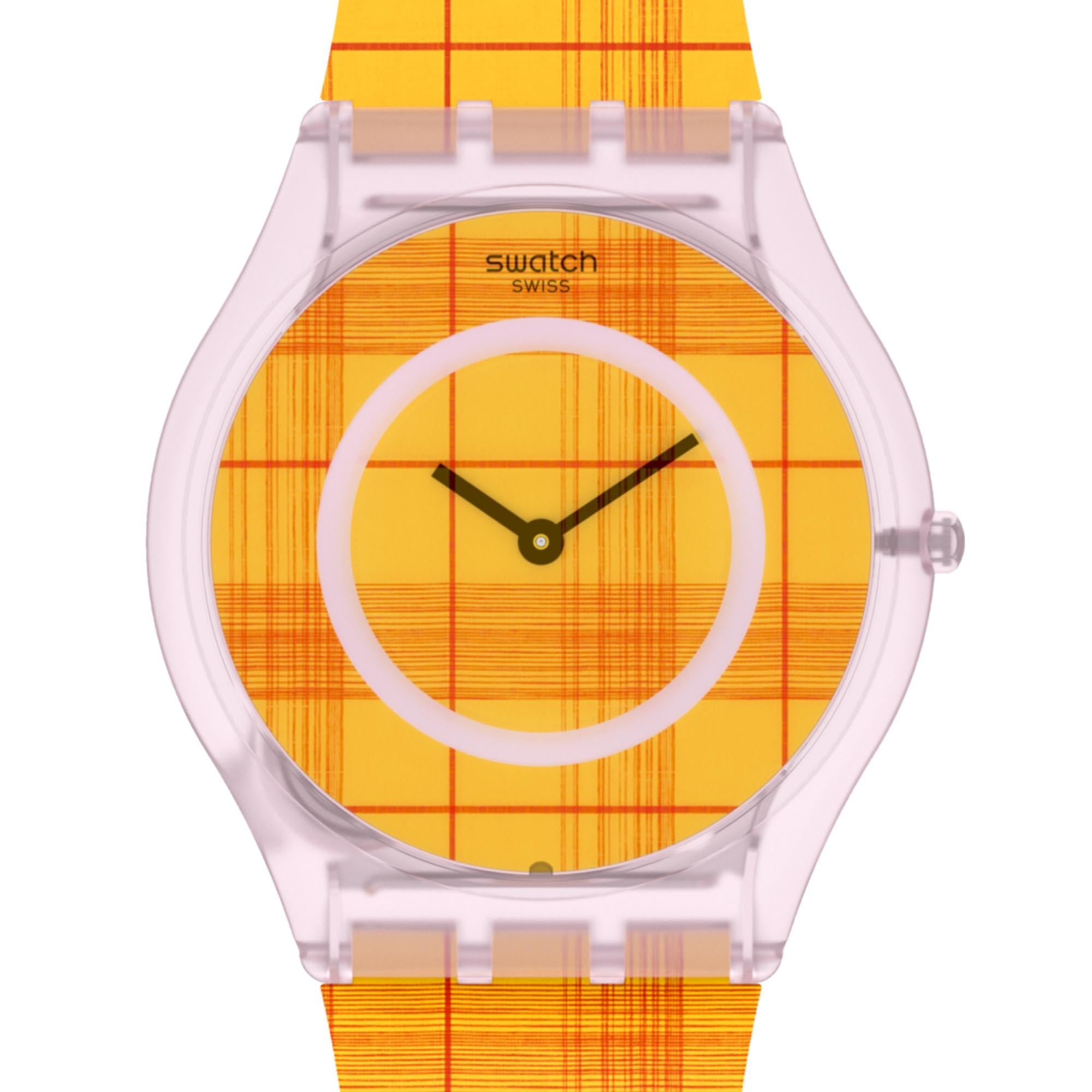 Swatch Supriya Fire Mardas 02 Quartz Orange Dial Silicone Strap Watch SS08Z105