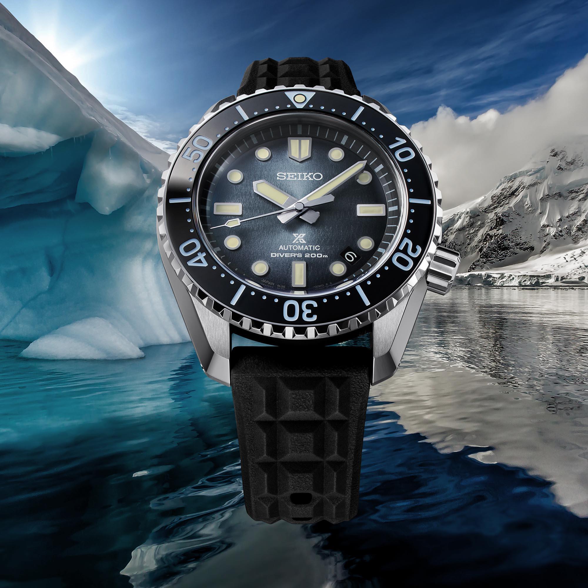 Seiko Prospex 'Antarctic Ice' Automatic Blue Dial Blue Strap Limited Edition Men's Watch SLA055J1