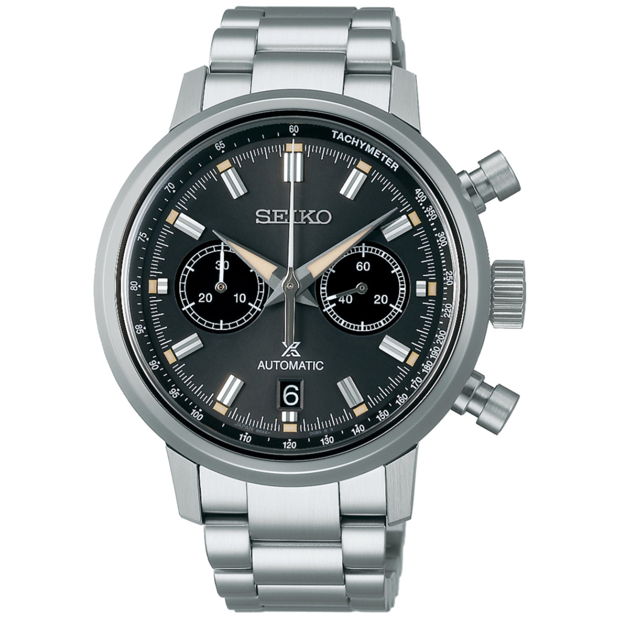 Seiko Prospex Speedtimer Automatic Black Dial Stainless Steel Bracelet Men's Watch SRQ037J1
