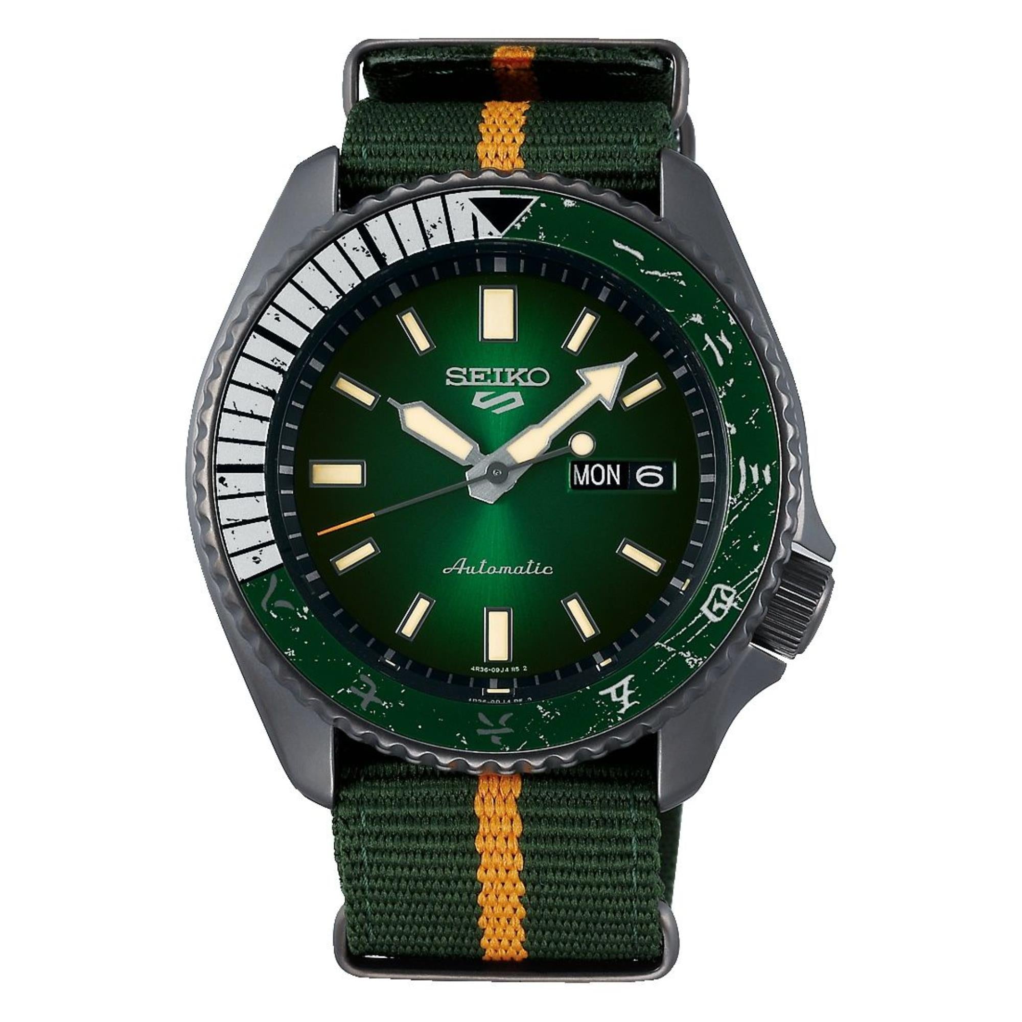 Seiko 5 Sports Naruto & Boruto Limited Edition Automatic Green Dial Men's Watch SRPF73K1