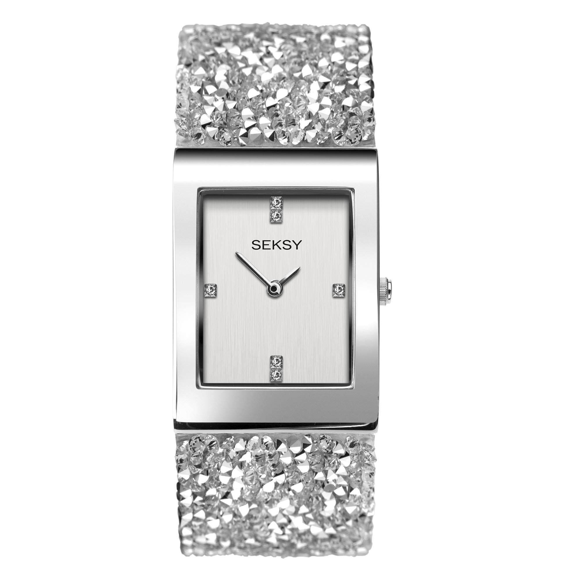 Seksy Dress Quartz Silver Dial Silver PVD Brass Bracelet Ladies Watch 2652