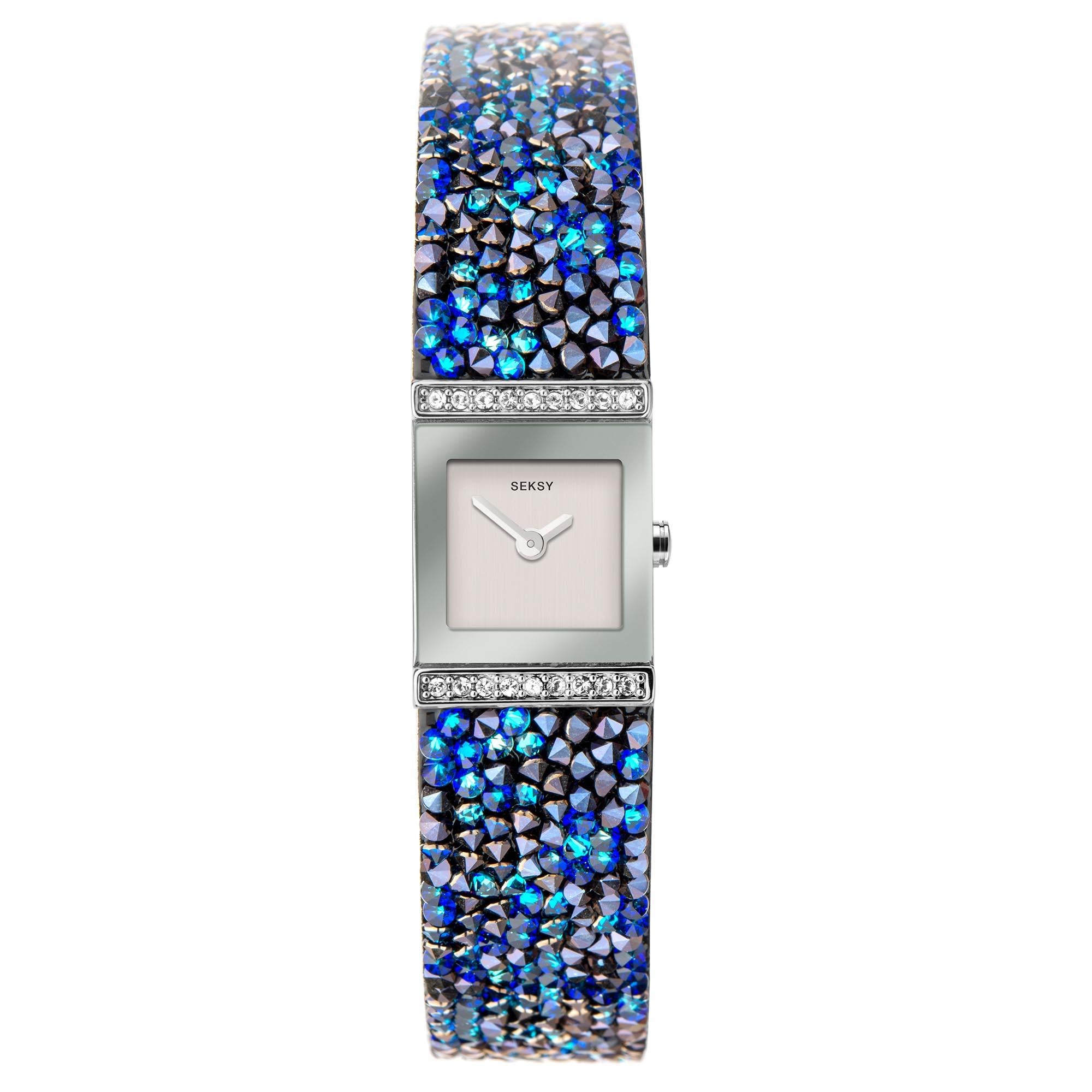 Seksy Rocks Quartz Silver Dial Silver Brass Bracelet Ladies Watch 40043