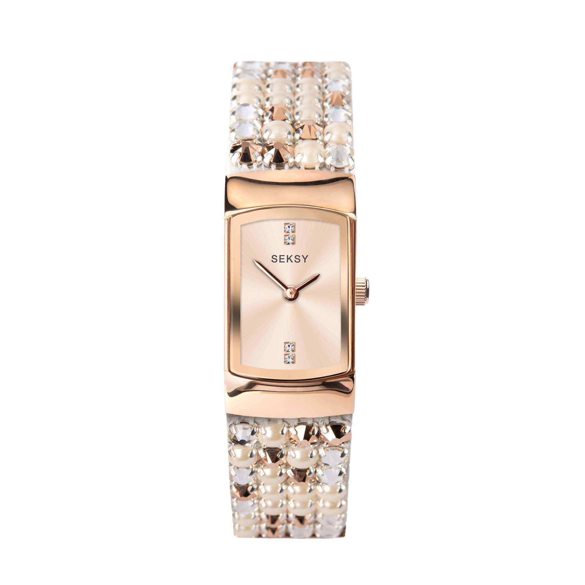 Seksy Classic Quartz Rose Gold Dial Rose Gold Brass Bracelet Ladies Watch 2952