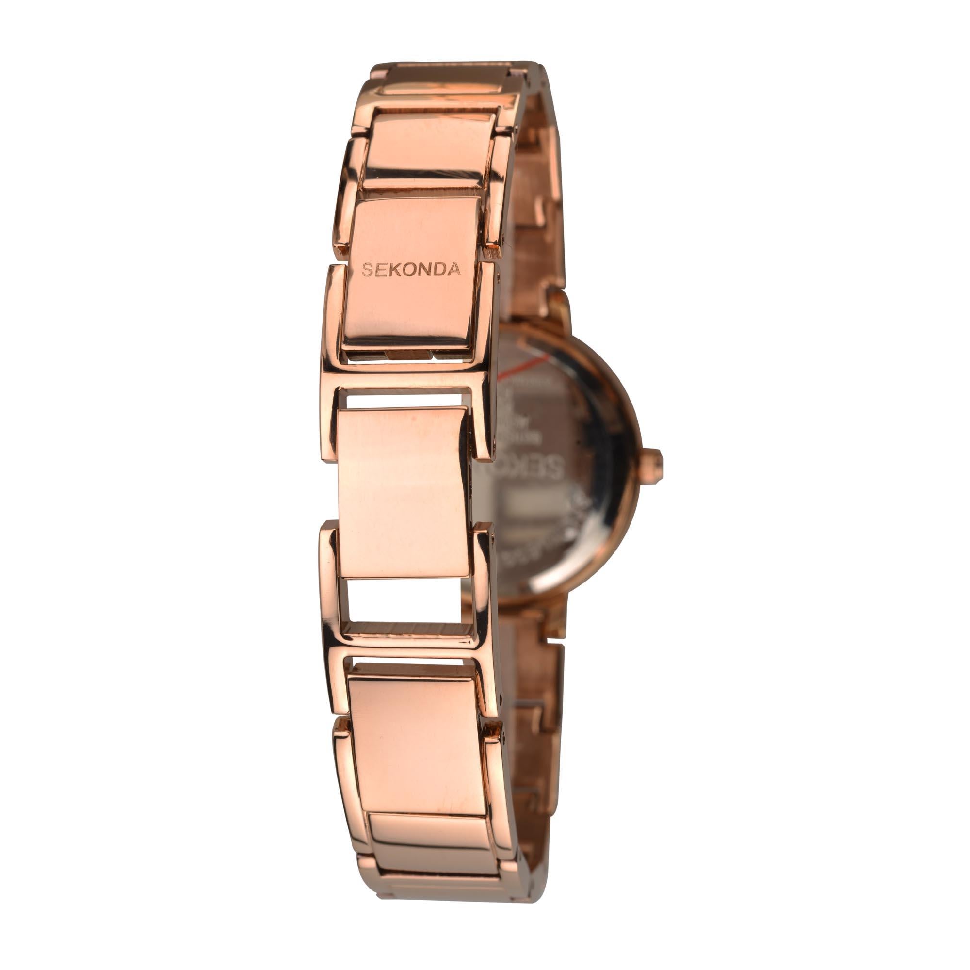 Seksy Classic Quartz Rose Gold Dial Rose Gold PVD Brass Bracelet Ladies Watch 2372