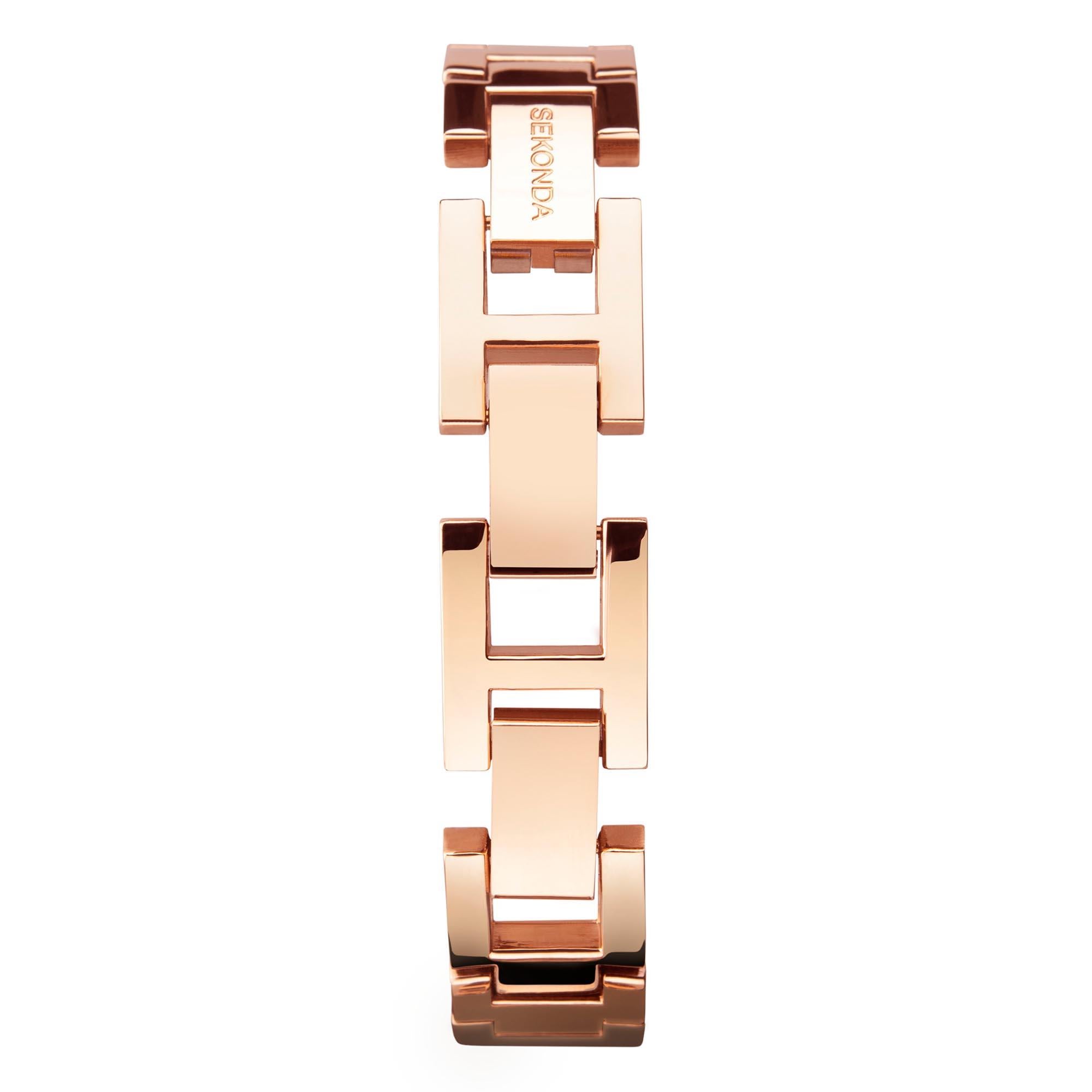 Seksy Quartz Rose Gold Dial Rose Gold PVD Stainless Steel Bracelet Ladies Watch 2669