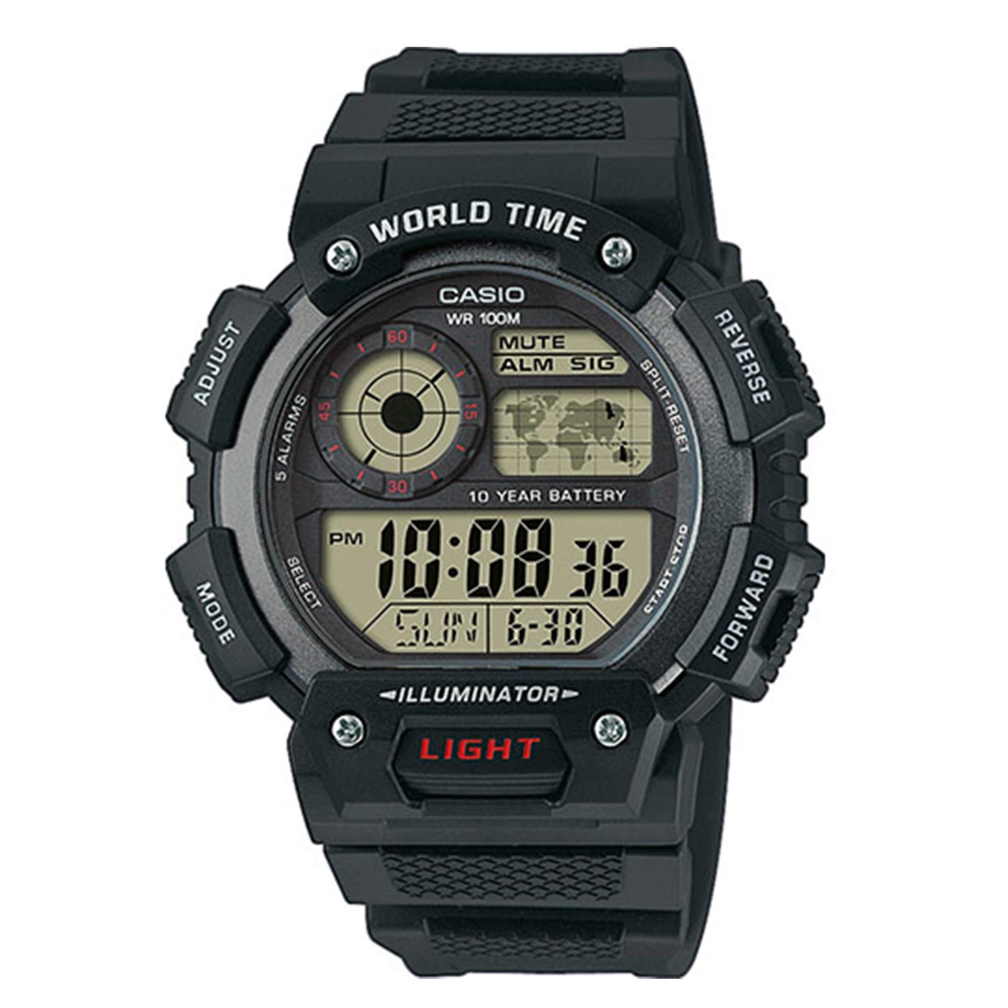 Casio Collection Quartz Black Dial Black Resin Strap Unisex Watch AE-1400WH-1AVEF