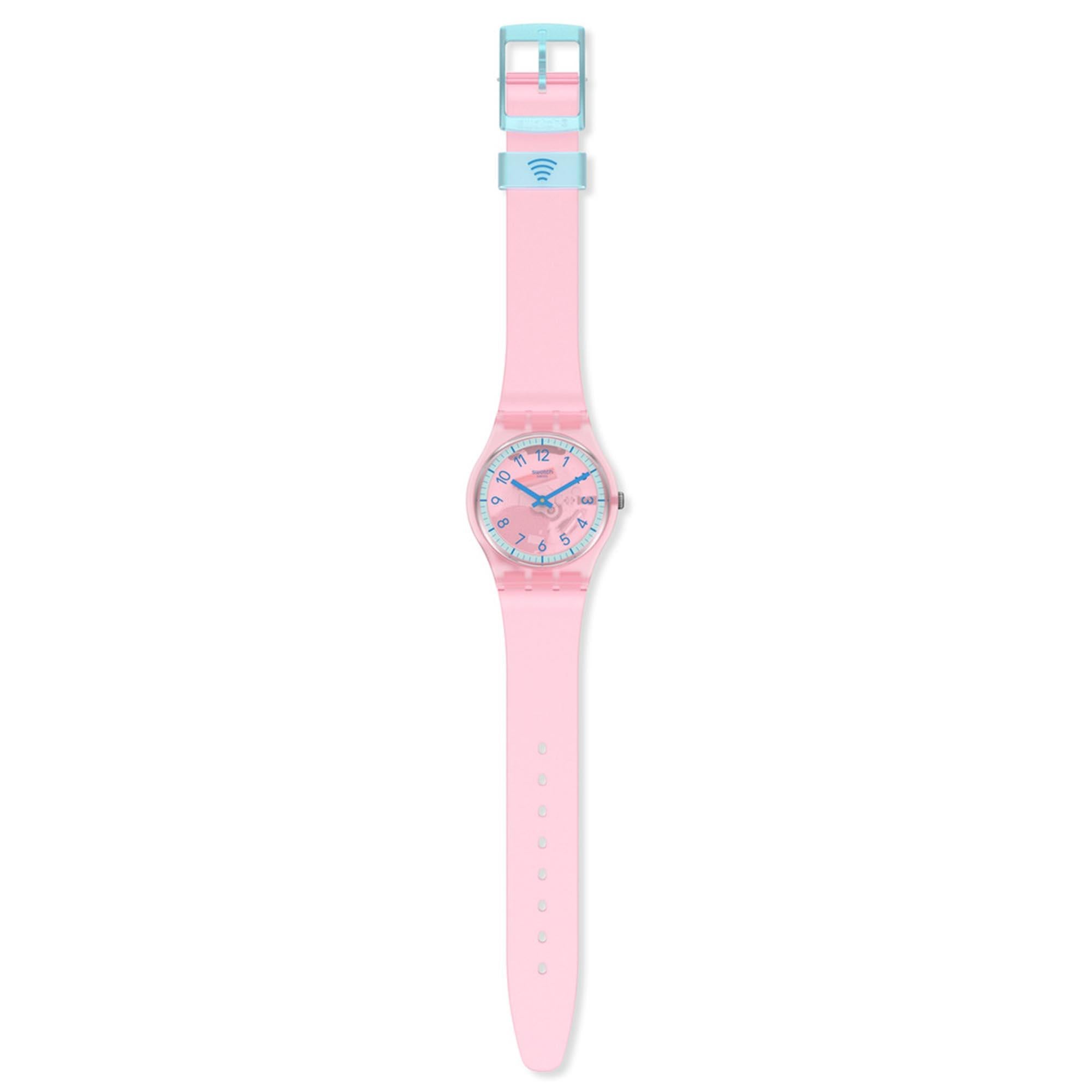 Swatch SwatchPAY! Pink Pay! Quartz Pink Dial Pink Silicone Strap Ladies Watch SVHP100-5300