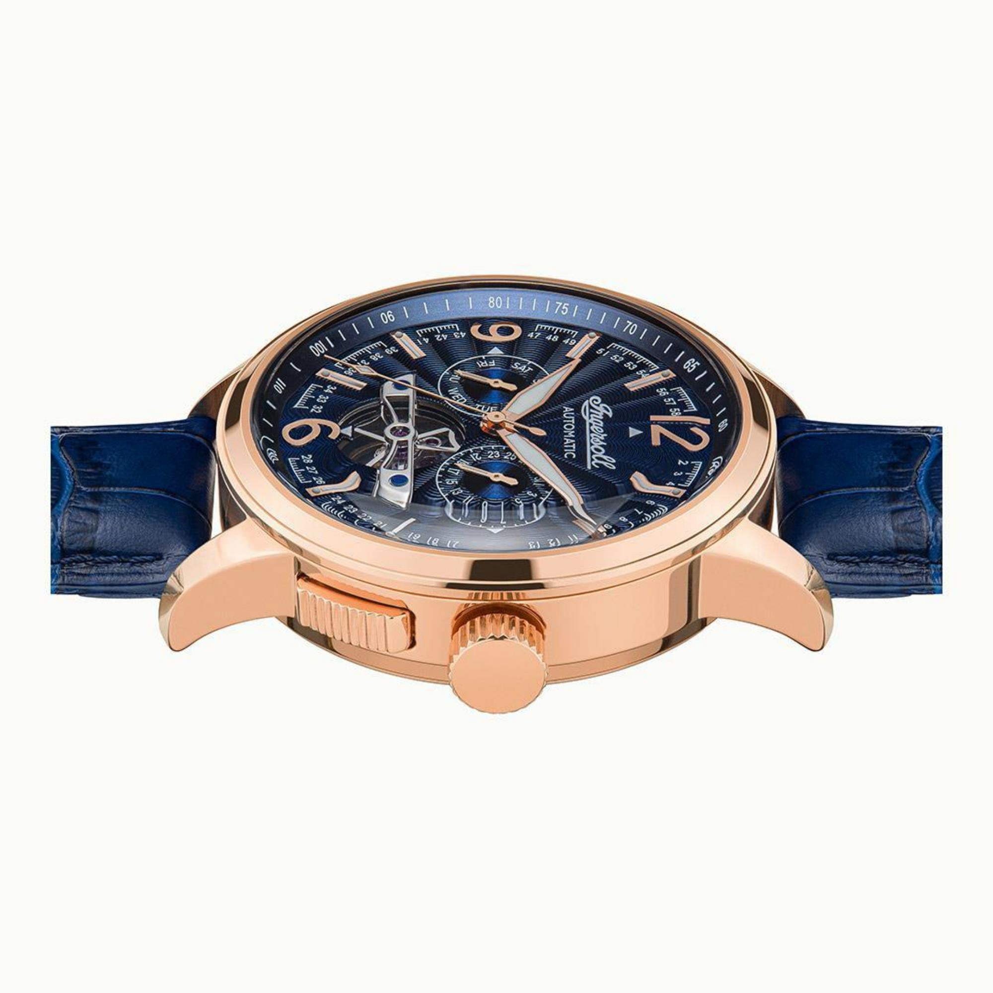 Ingersoll The Regent Automatic Blue Dial Blue Leather Strap Men's Watch I00301B