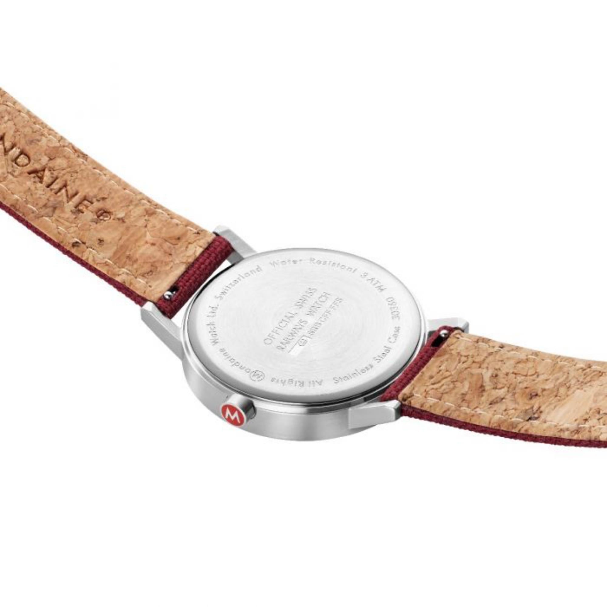 Mondaine Classic Quartz White Dial Red Textile Strap Watch A660.30360.17SBC
