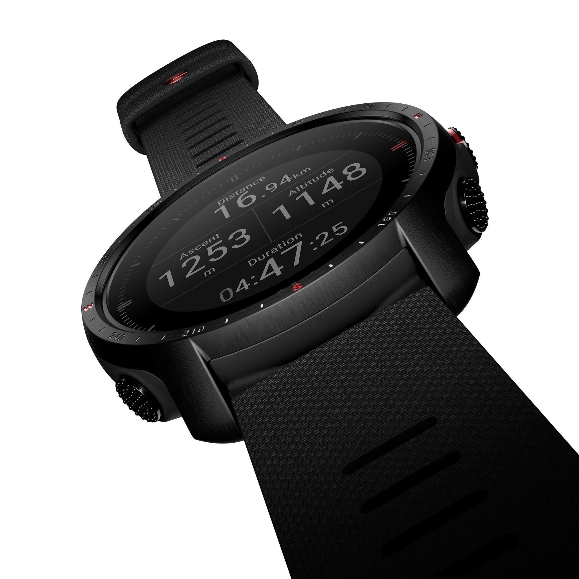 Polar Grit X Pro Black DLC Quartz Black Dial Black Synthetic Rubber Strap Unisex Watch 90085773