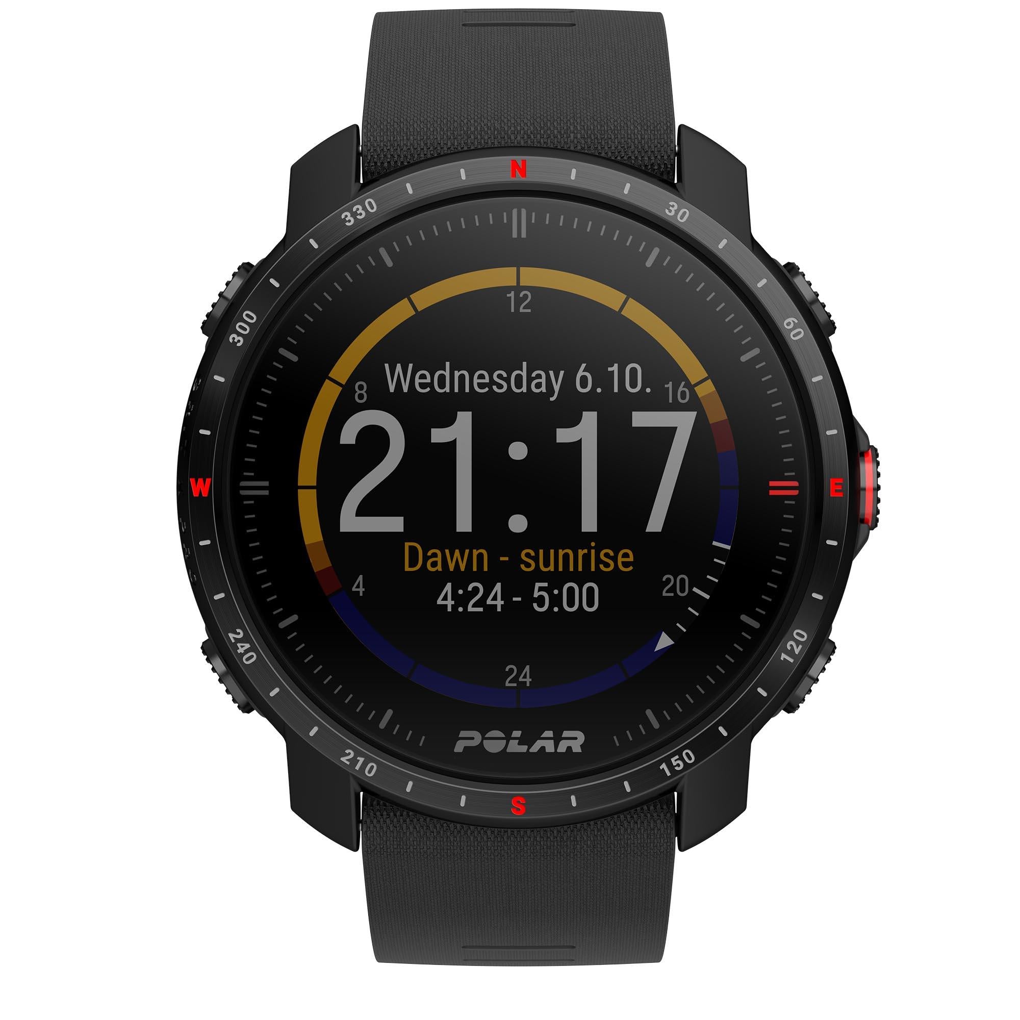 Polar Grit X Pro Black DLC Quartz Black Dial Black Synthetic Rubber Strap Unisex Watch 90085773