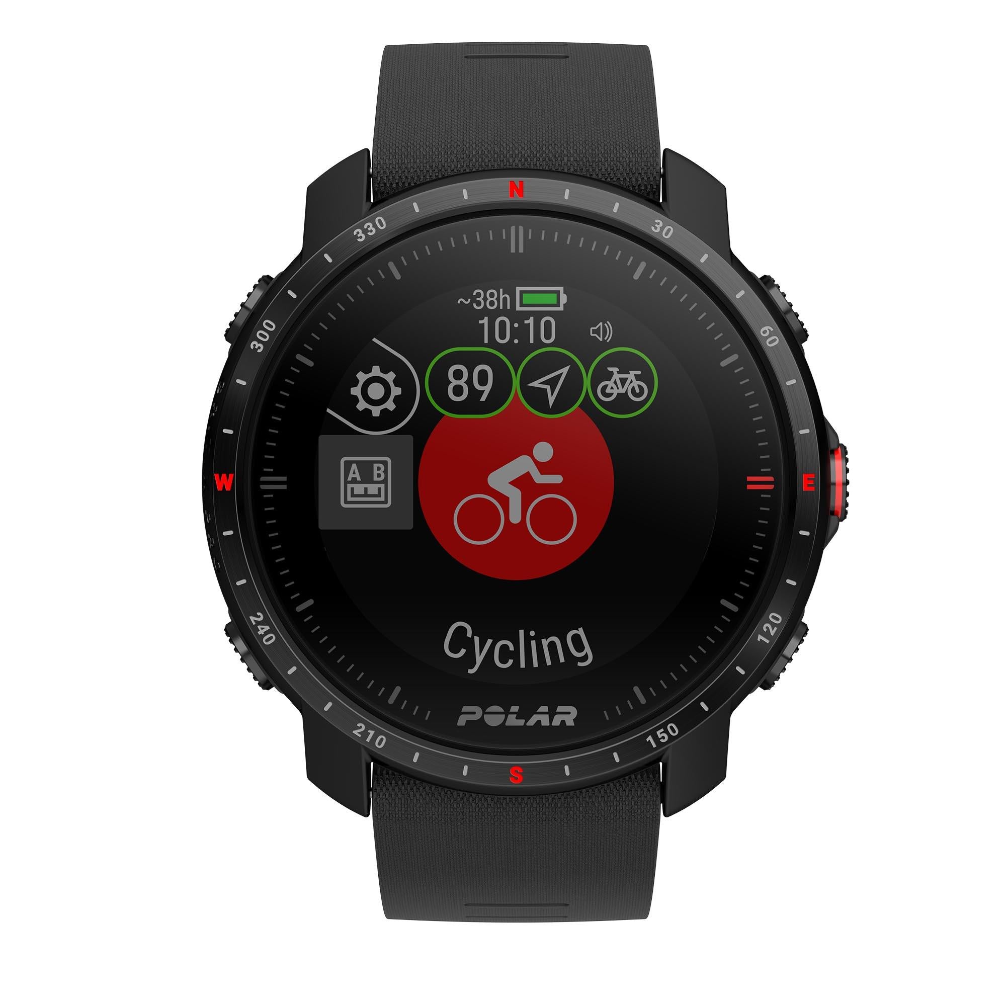 Polar Grit X Pro Black DLC Quartz Black Dial Black Synthetic Rubber Strap Unisex Watch 90085773