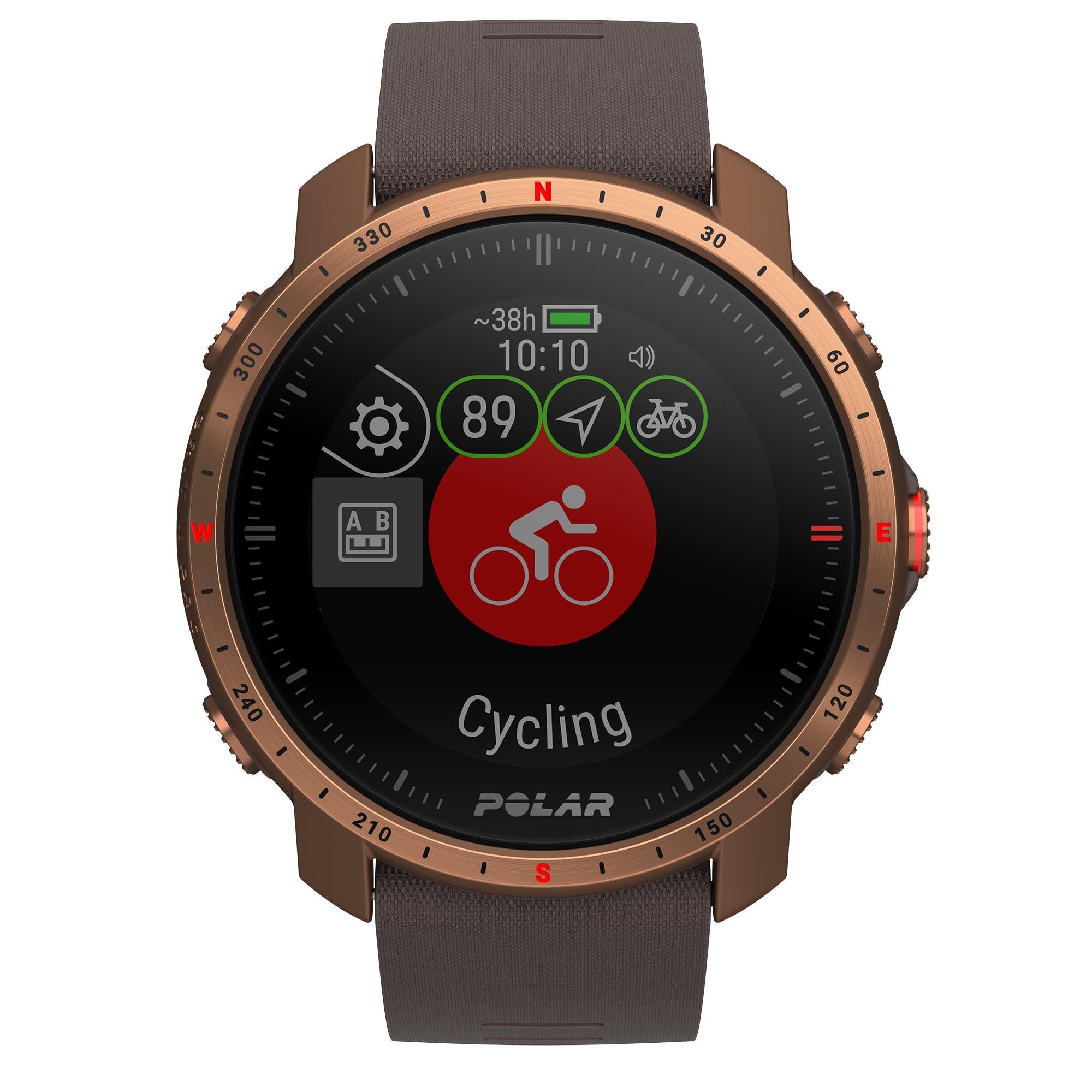 Polar Grit X Pro Nordic Copper Quartz Black Dial Brown Synthetic Rubber Strap Mens Watch 90085775
