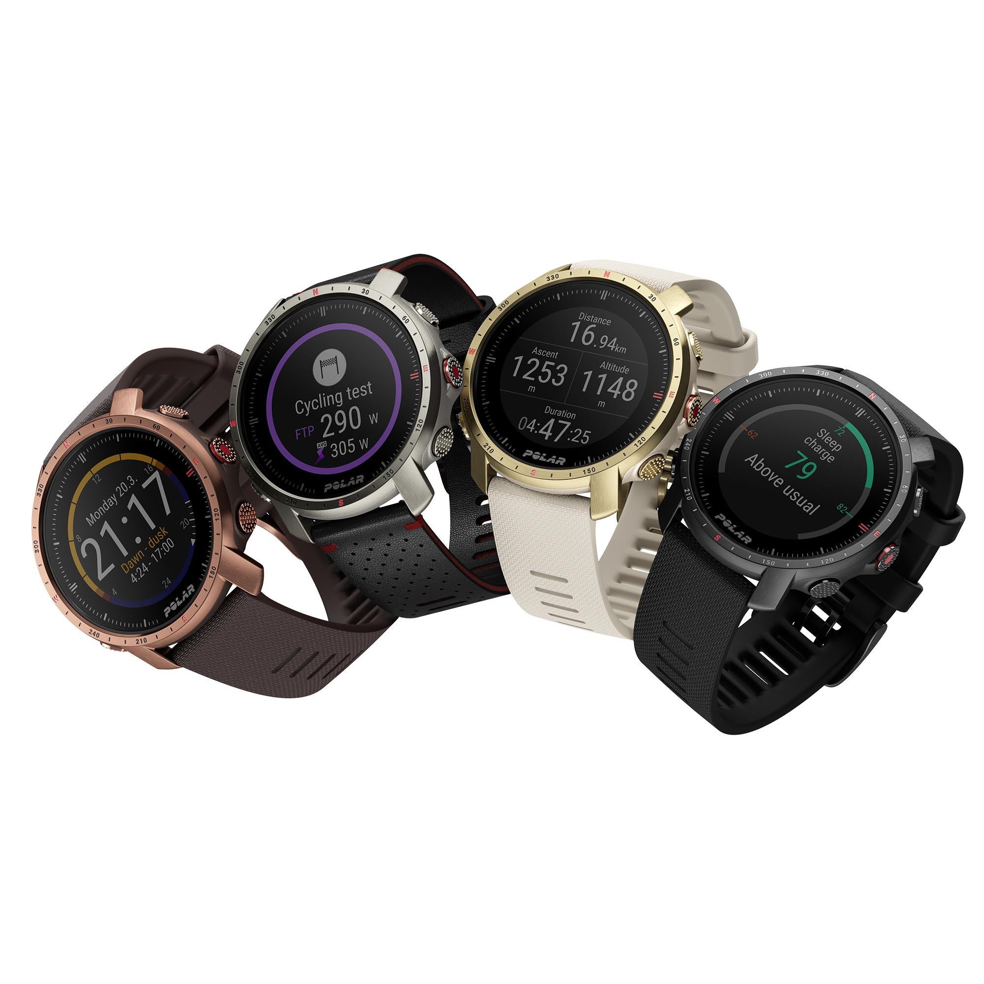 Polar Grit X Pro Nordic Copper Quartz Black Dial Brown Synthetic Rubber Strap Mens Watch 90085775