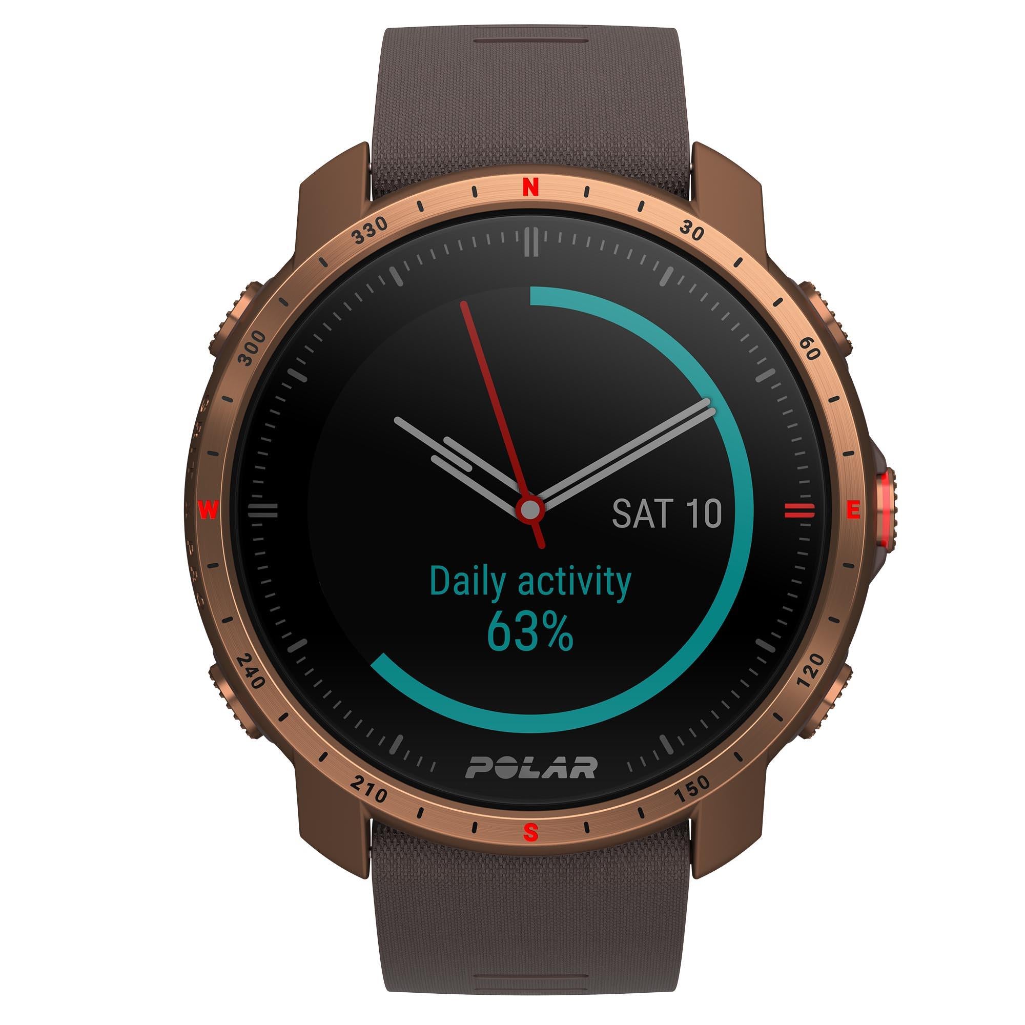 Polar Grit X Pro Nordic Copper Quartz Black Dial Brown Synthetic Rubber Strap Mens Watch 90085775