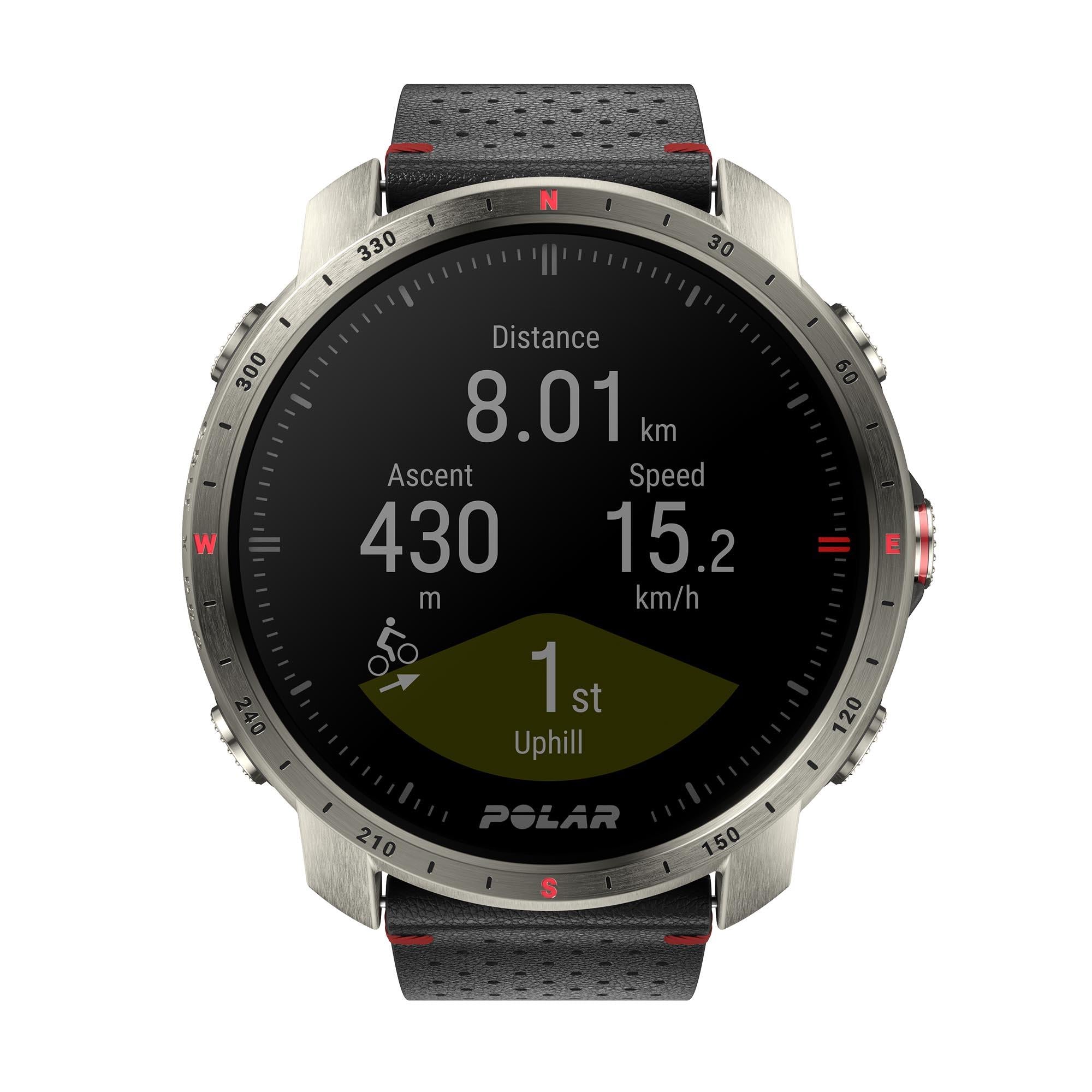 Polar Grit X Pro Titan Grey Quartz Black Dial Rubber Strap Watch 90085777