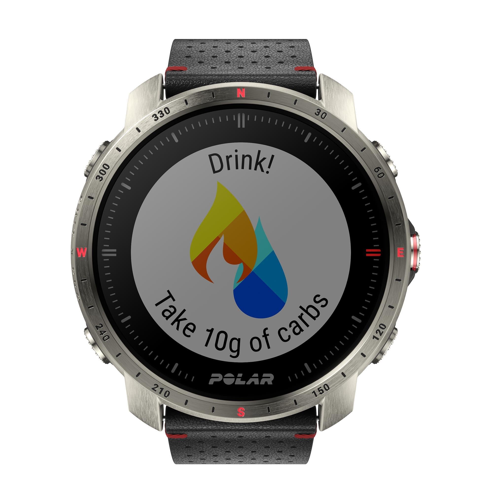 Polar Grit X Pro Titan Grey Quartz Black Dial Rubber Strap Watch 90085777