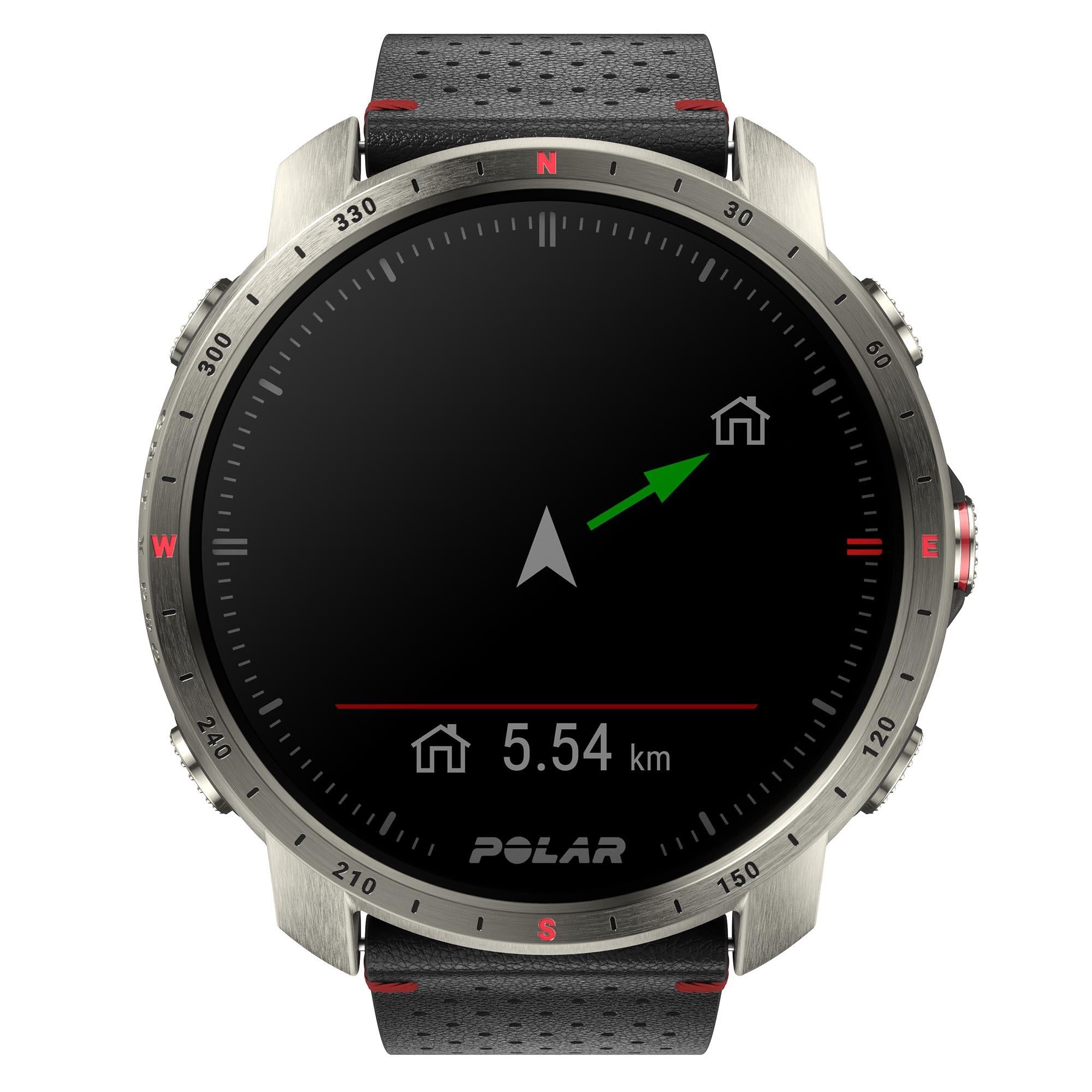Polar Grit X Pro Titan Grey Quartz Black Dial Rubber Strap Watch 90085777