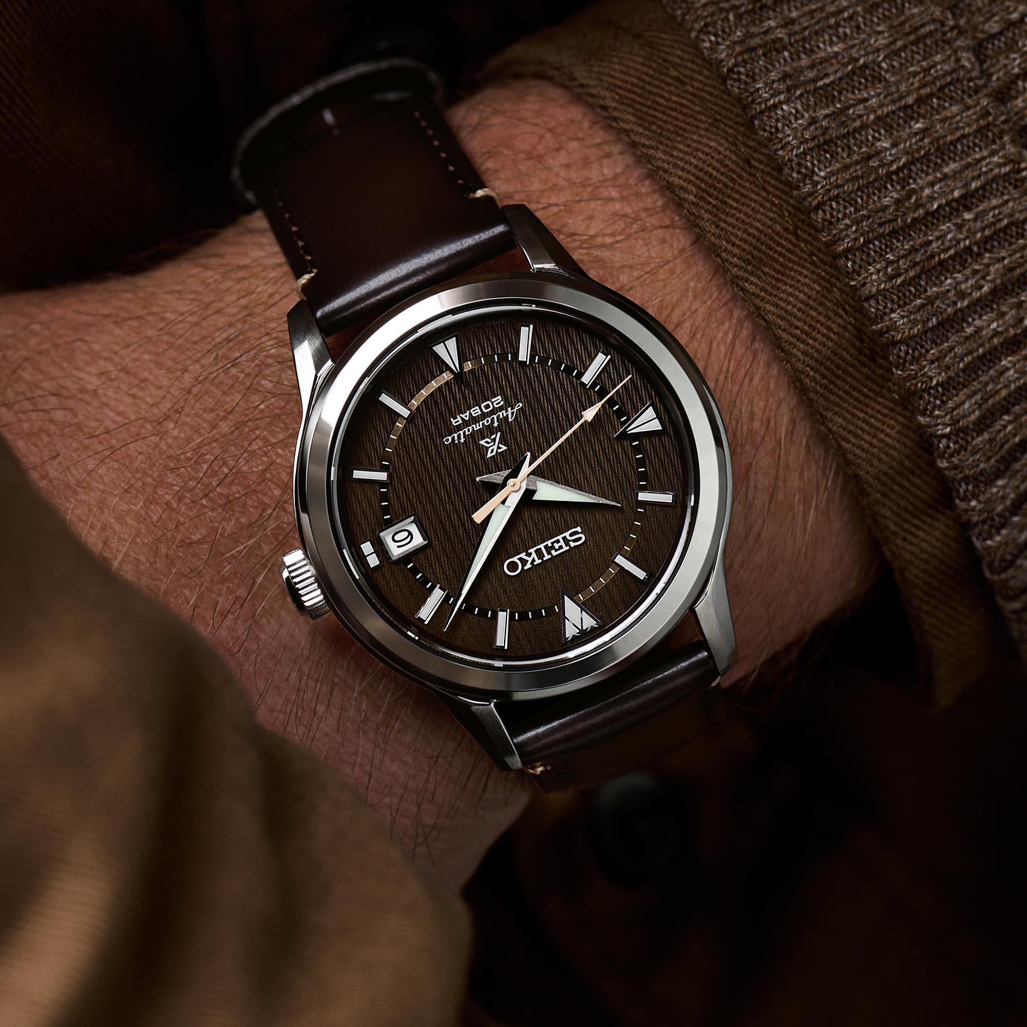 Seiko Prospex Forest Brown Alpinist Automatic Brown Dial Brown Leather Strap Men's Watch SPB251J1