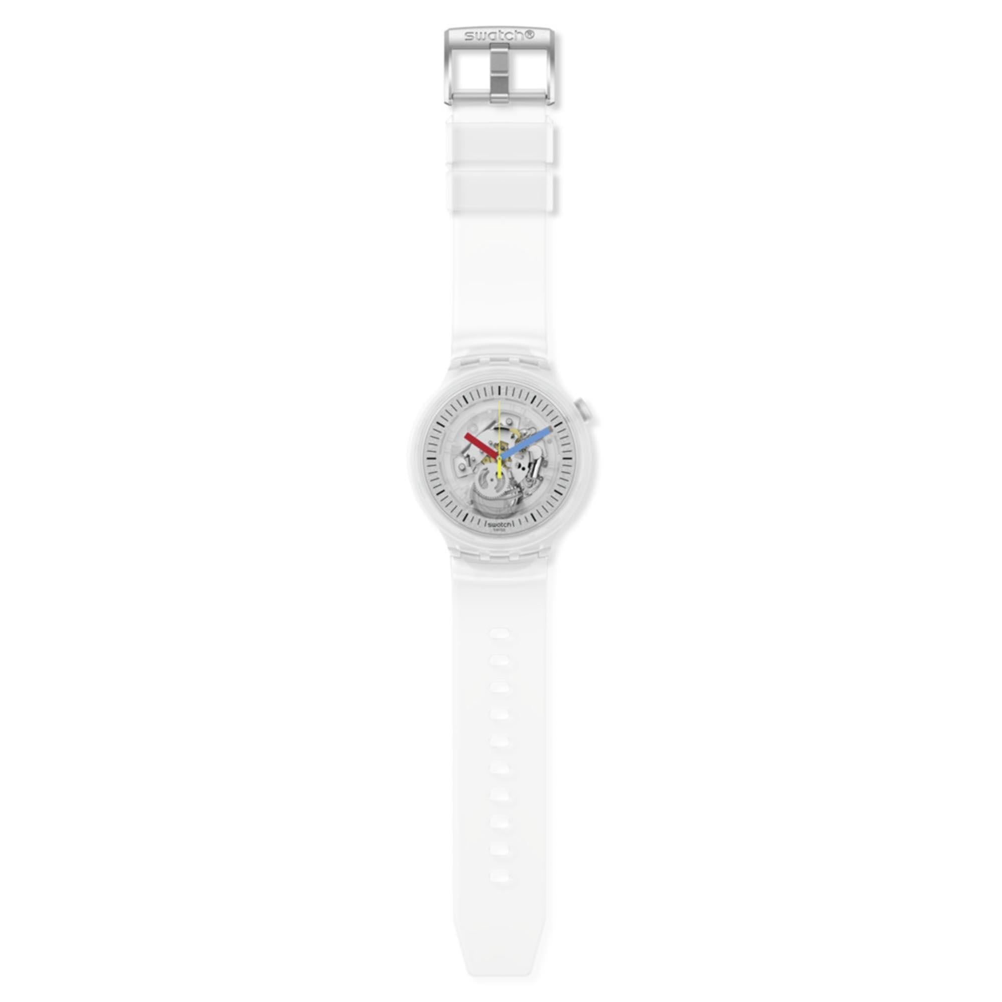 Swatch Clearly Bold Quartz Transparent Dial Transparent Strap Watch SB01K100