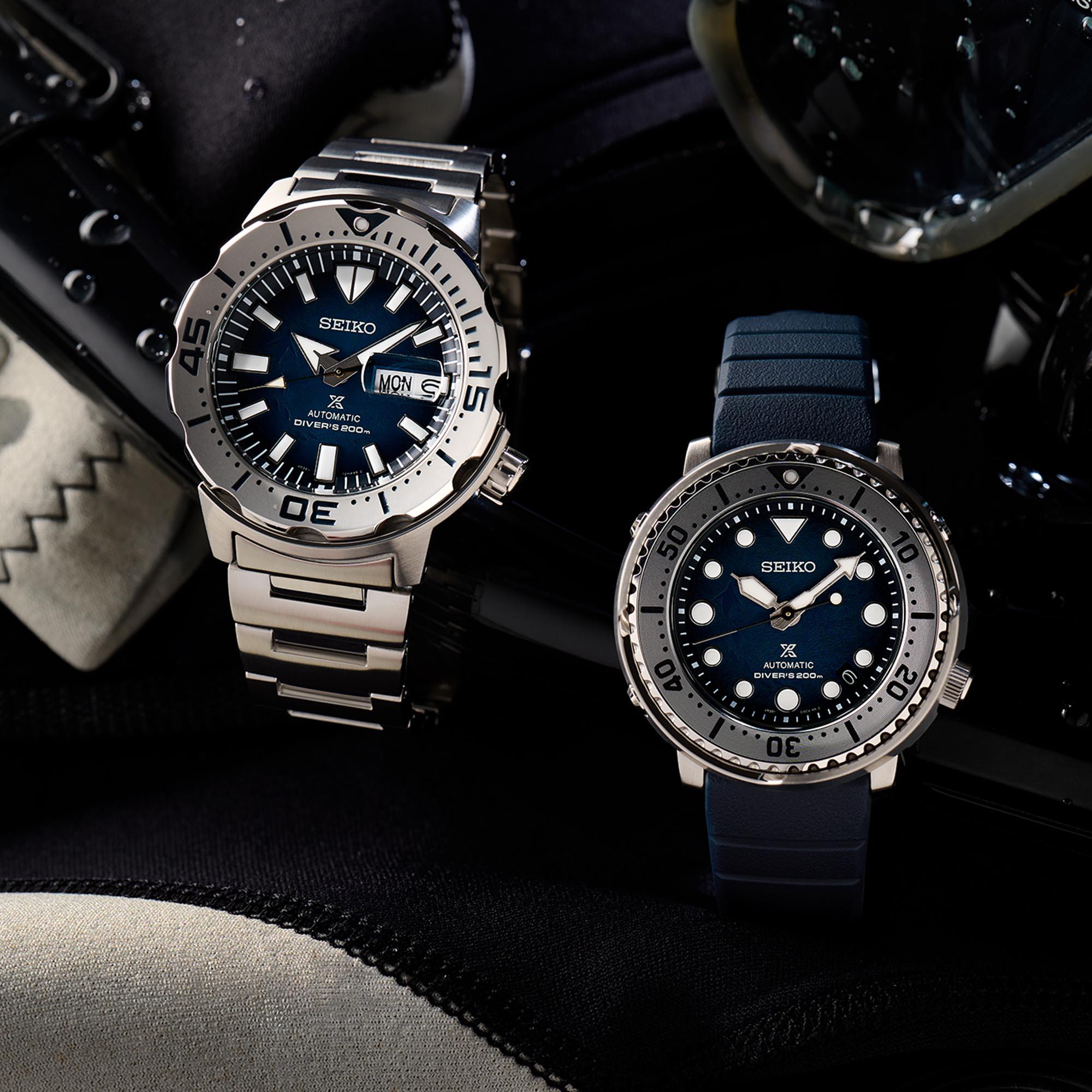 Seiko Prospex Antarctica Monster Save The Ocean Blue Dial Stainless Steel Bracelet Men's Watch SRPH75K1