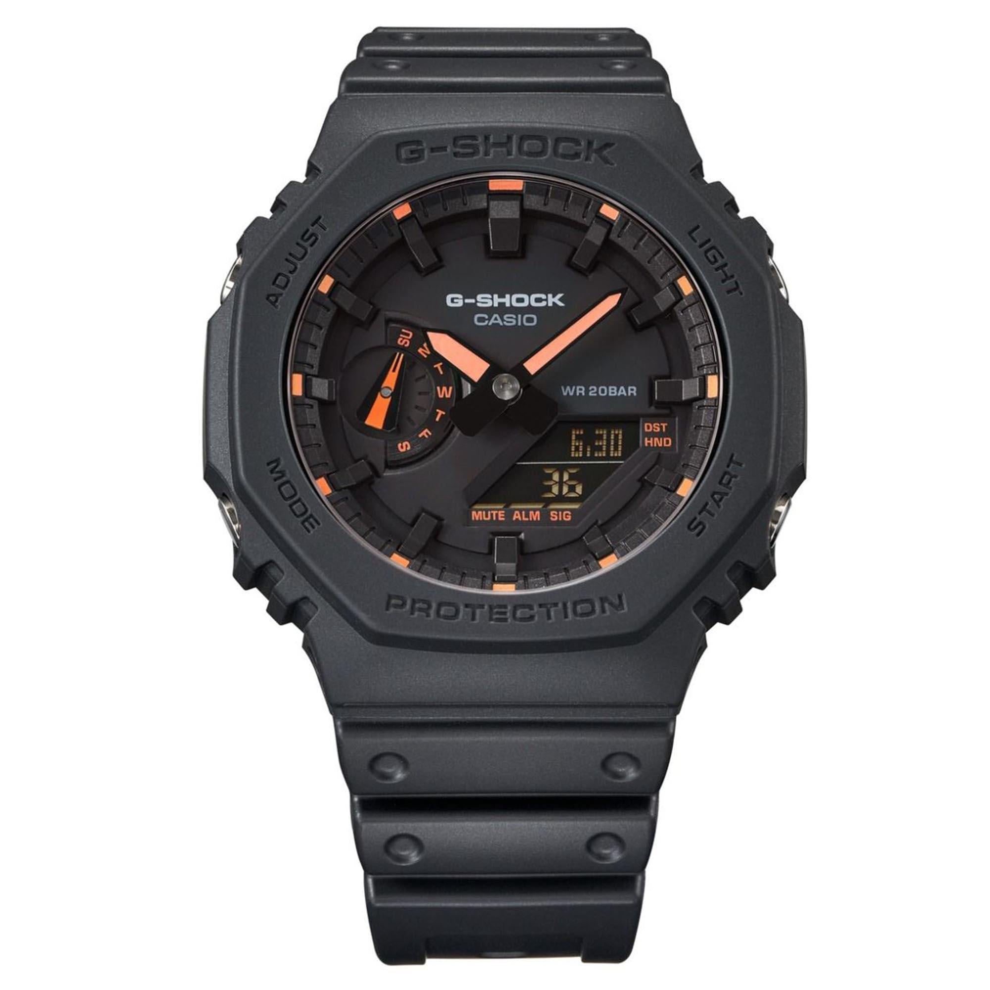 Casio G-Shock Octagon Series ‘CasiOak’ Quartz Grey Dial Grey Silicone Strap Mens Watch GA-2100-1A4ER