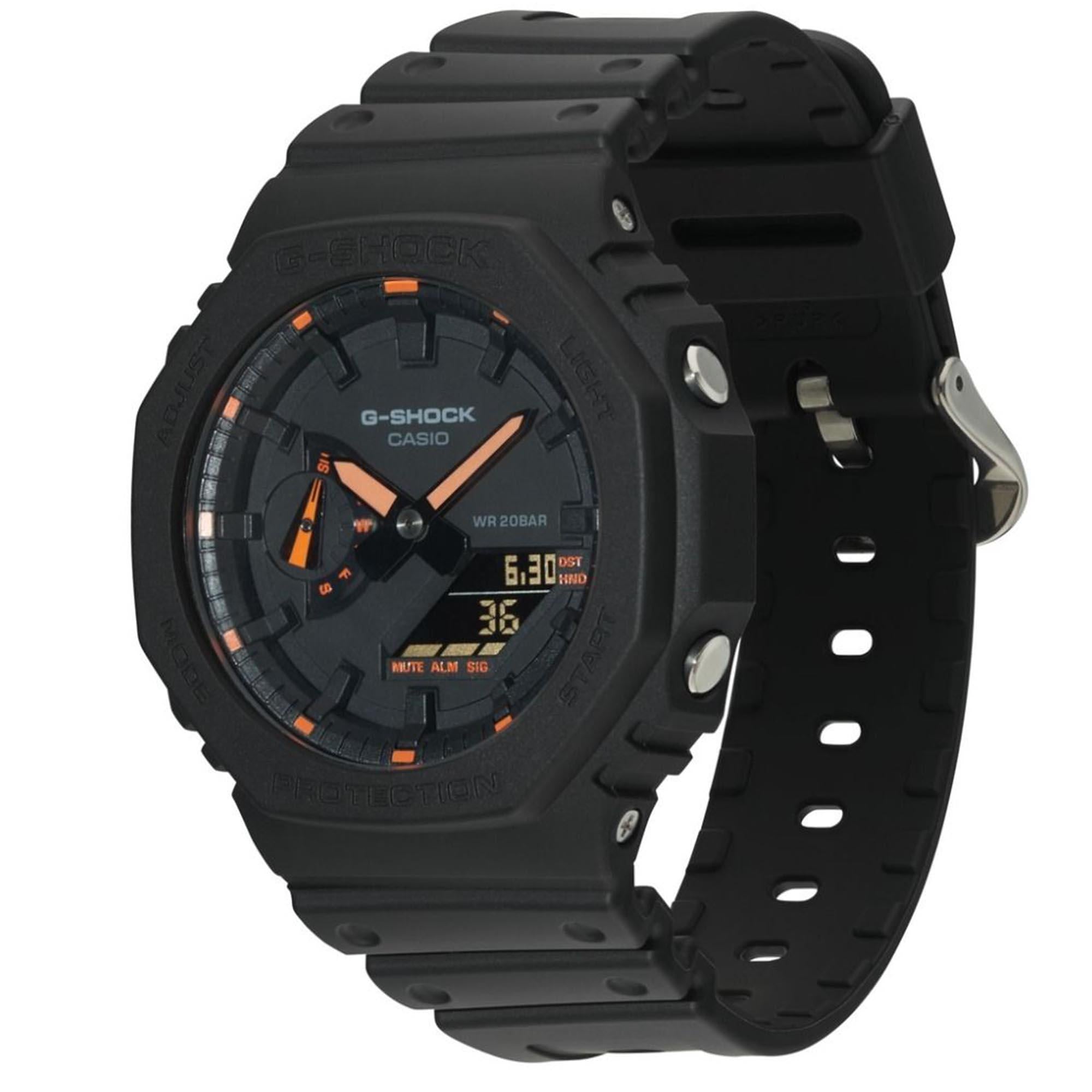 Casio G-Shock Octagon Series ‘CasiOak’ Quartz Grey Dial Grey Silicone Strap Mens Watch GA-2100-1A4ER