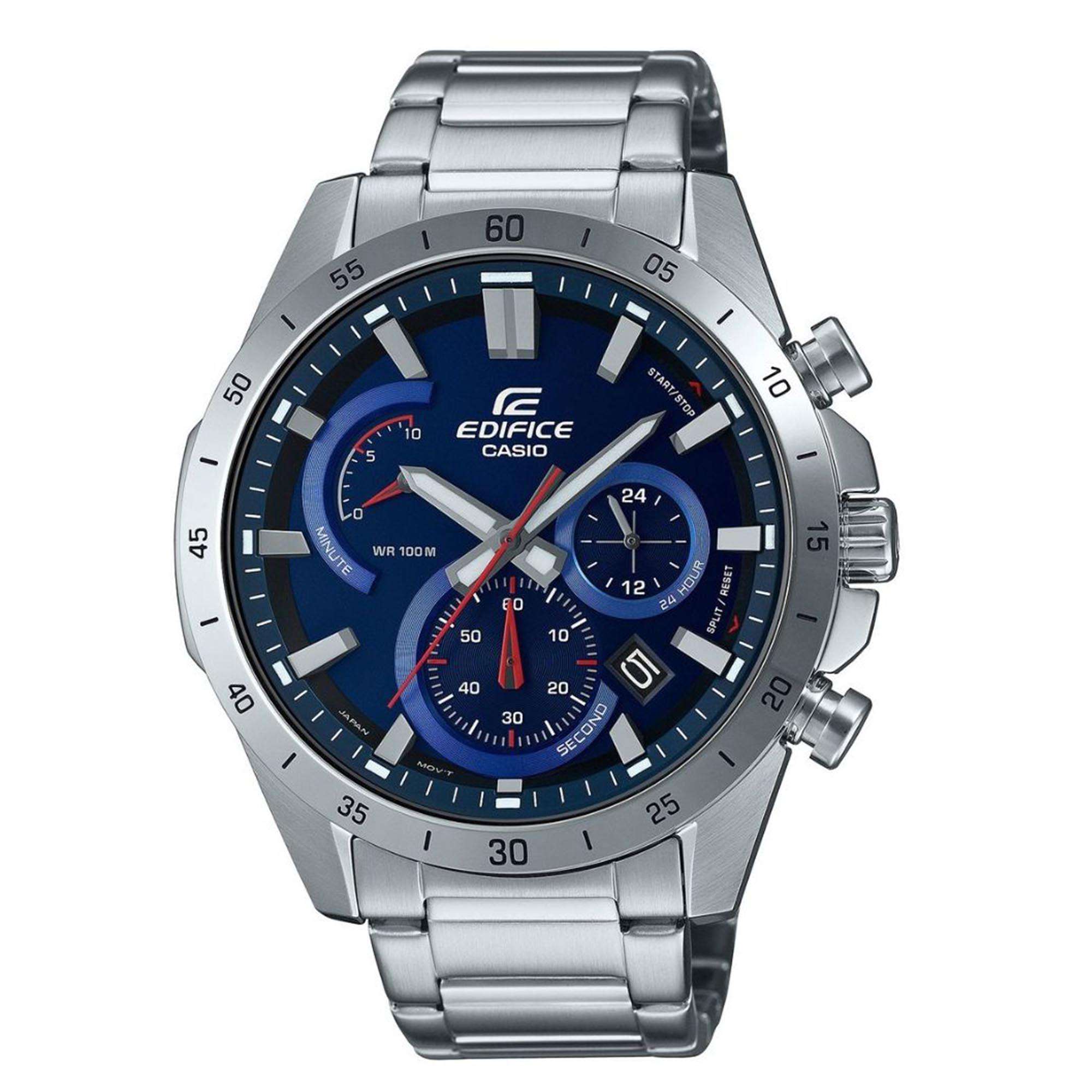 Casio Edifice Quartz Blue Dial Stainless Steel Bracelet Men's Watch EFR-573D-2AVUEF