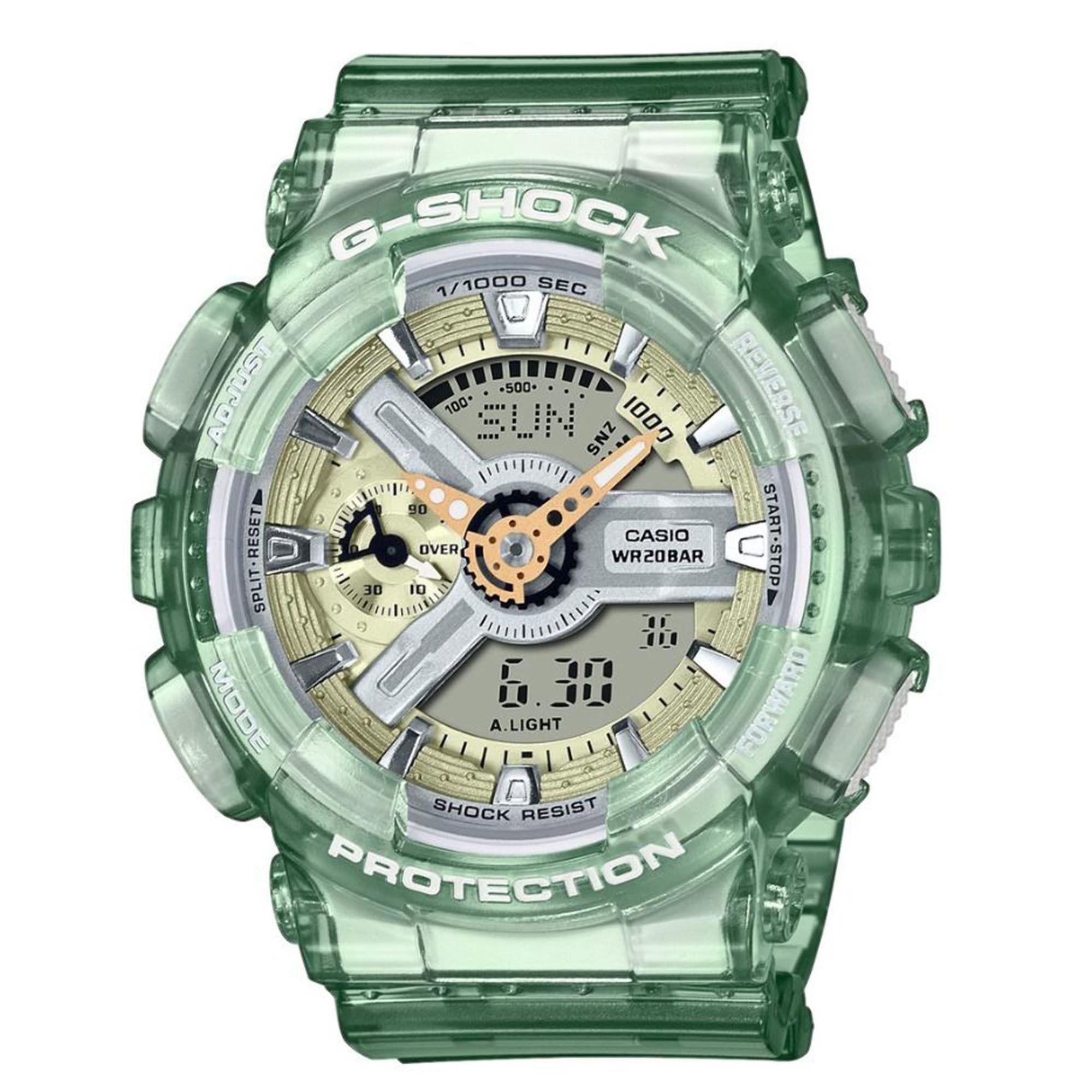 Casio G-Shock Quartz Green Dial Green Silicone Strap Watch GMA-S110GS-3AER