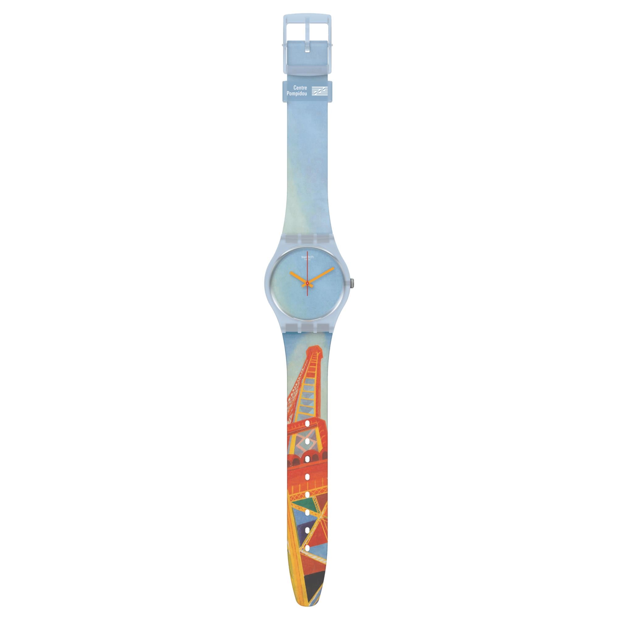 Swatch Original Gents Centre Pompidou Eiffel Tower by Robert Delaunay Quartz Watch GZ357