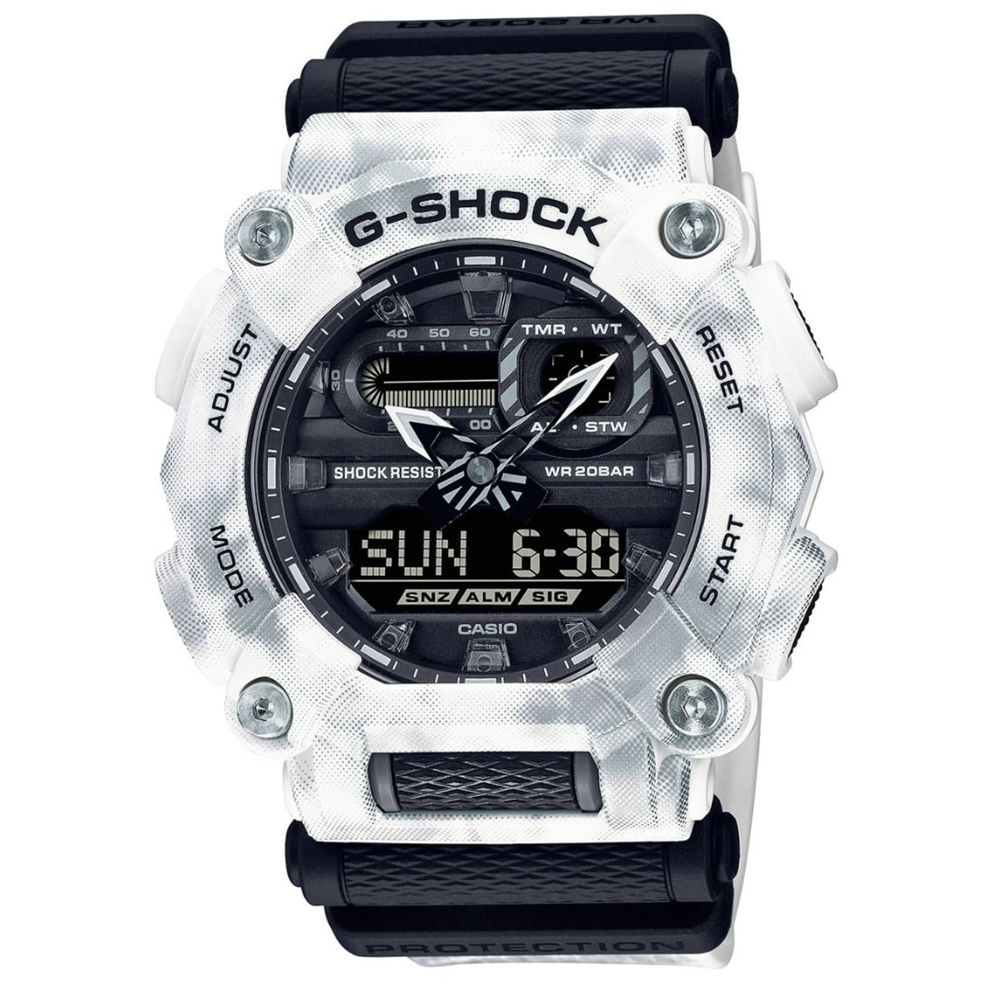 Casio G-Shock Snow Camo Series Quartz Black Dial Grey Resin Strap Mens Watch GA-900GC-7AER