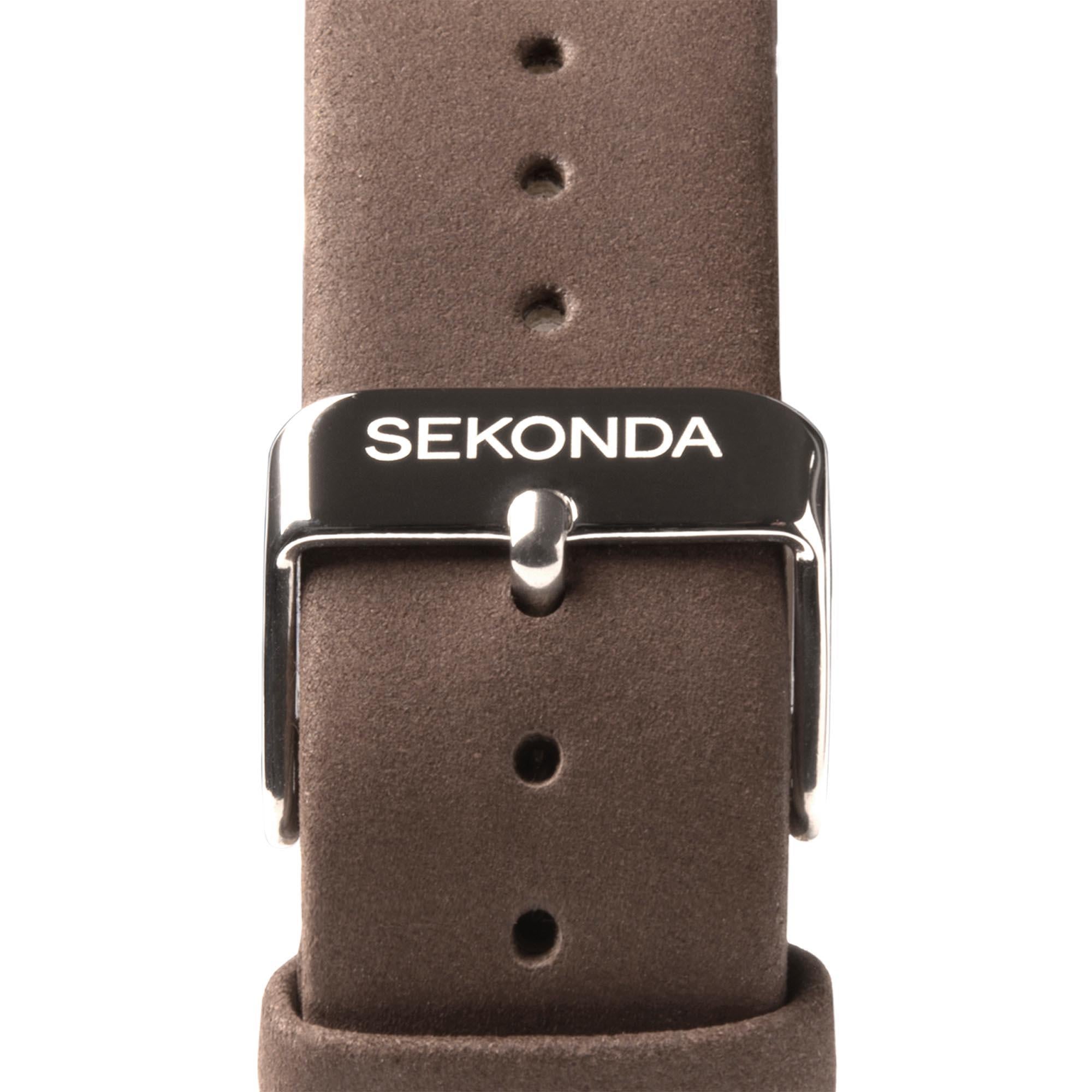 Sekonda Airborne Quartz Black Dial Brown Strap Men's Watch 1988