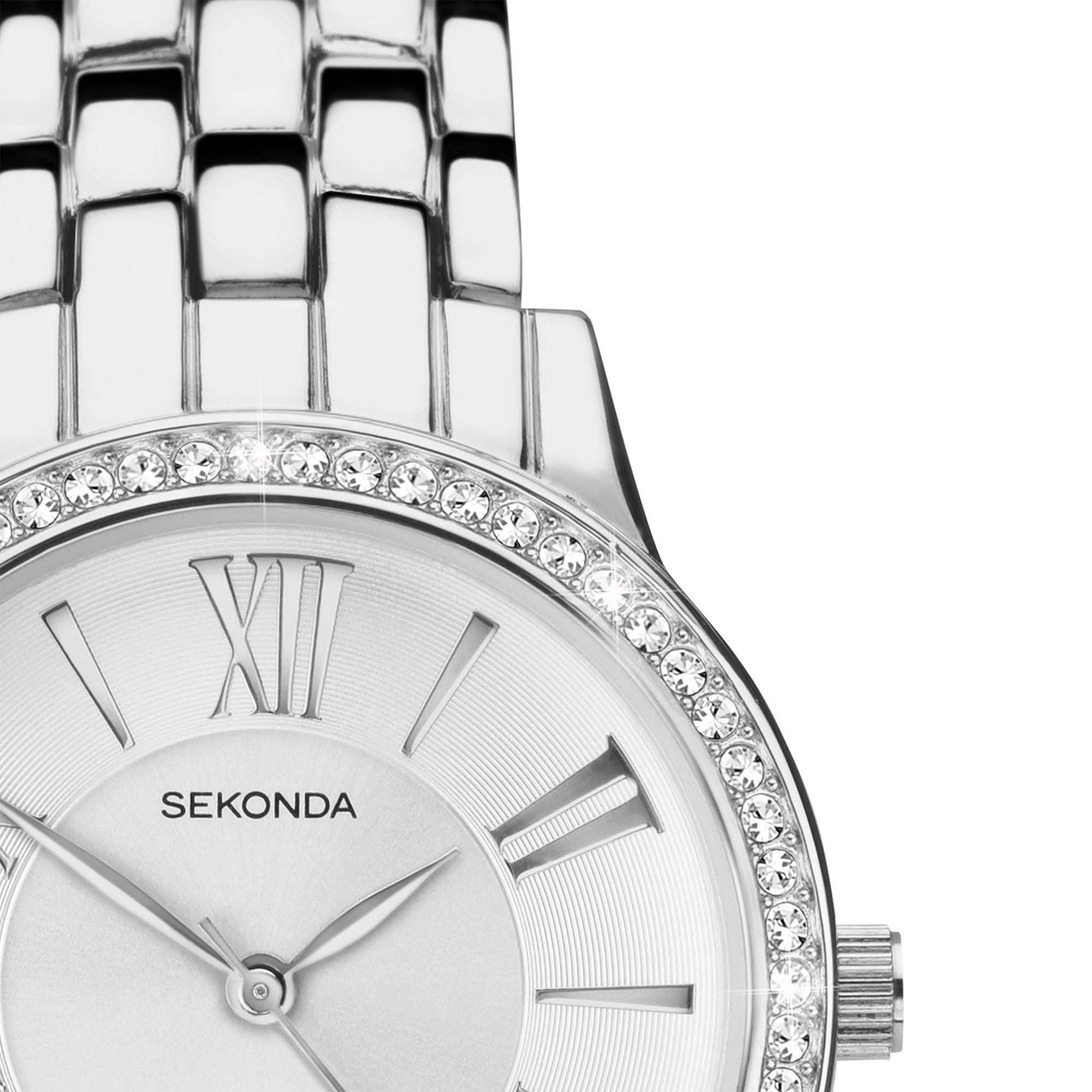 Sekonda Hero Quartz White Dial Stainless Steel Bracelet Ladies Watch 40348
