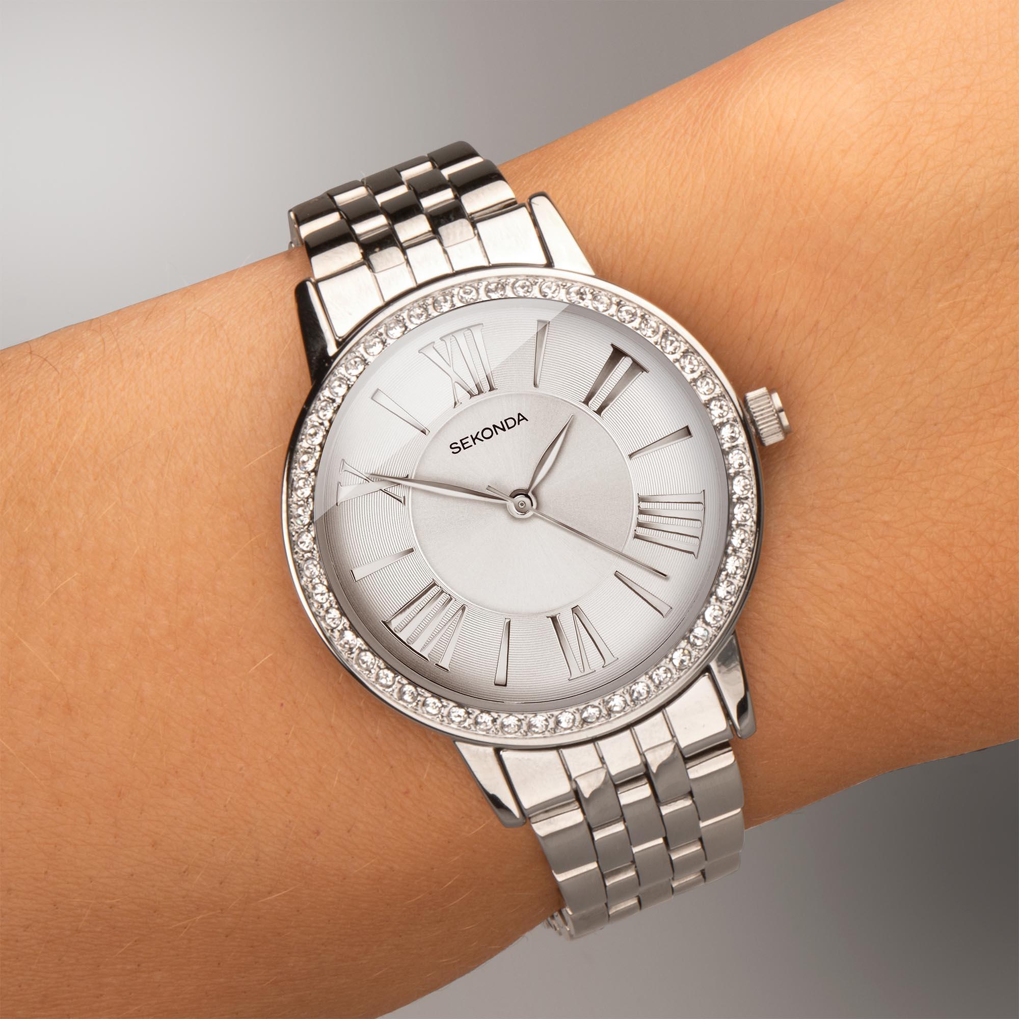 Sekonda Hero Quartz White Dial Stainless Steel Bracelet Ladies Watch 40348