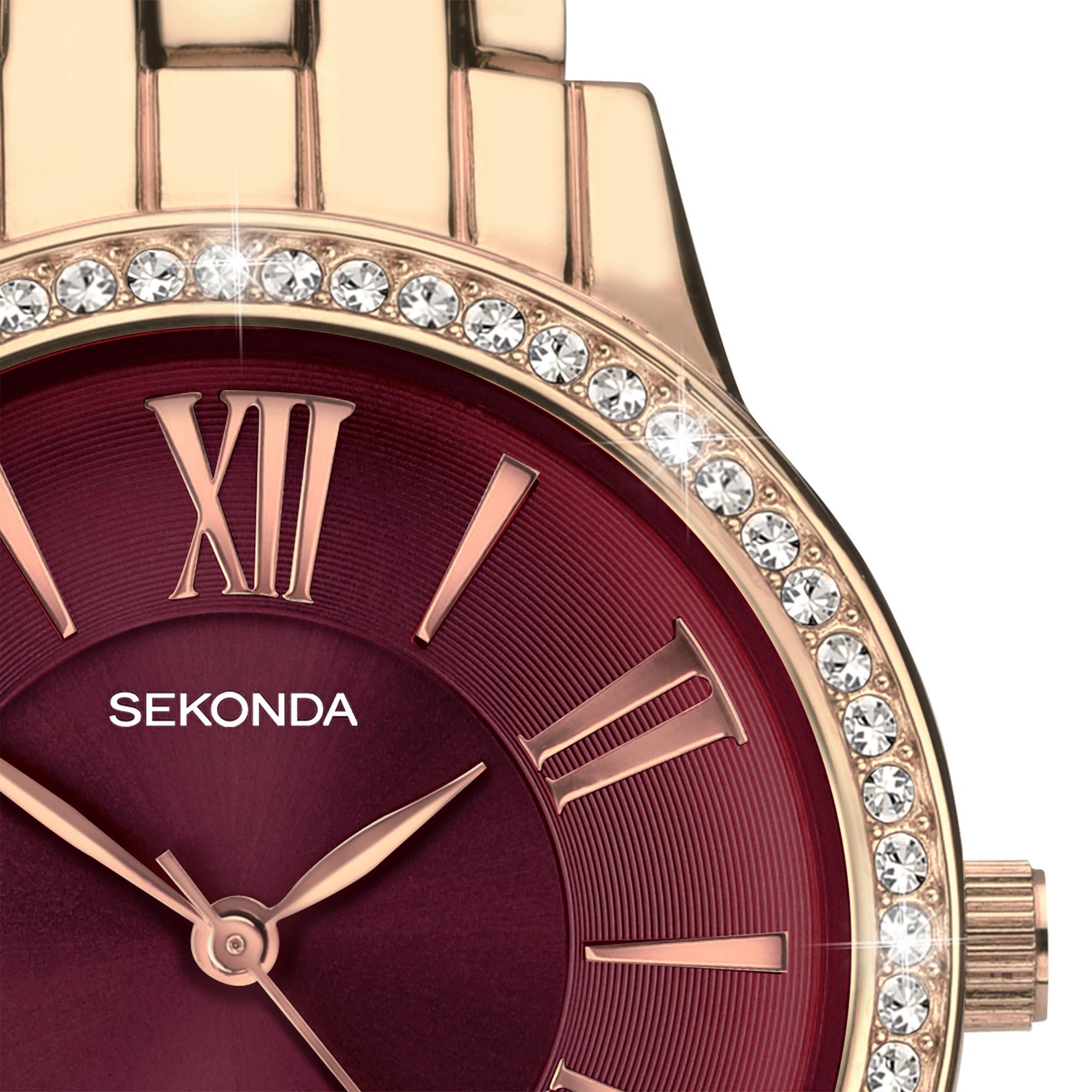 Sekonda Hero Quartz Red Dial Bronze Stainless Steel Ladies Watch 40290
